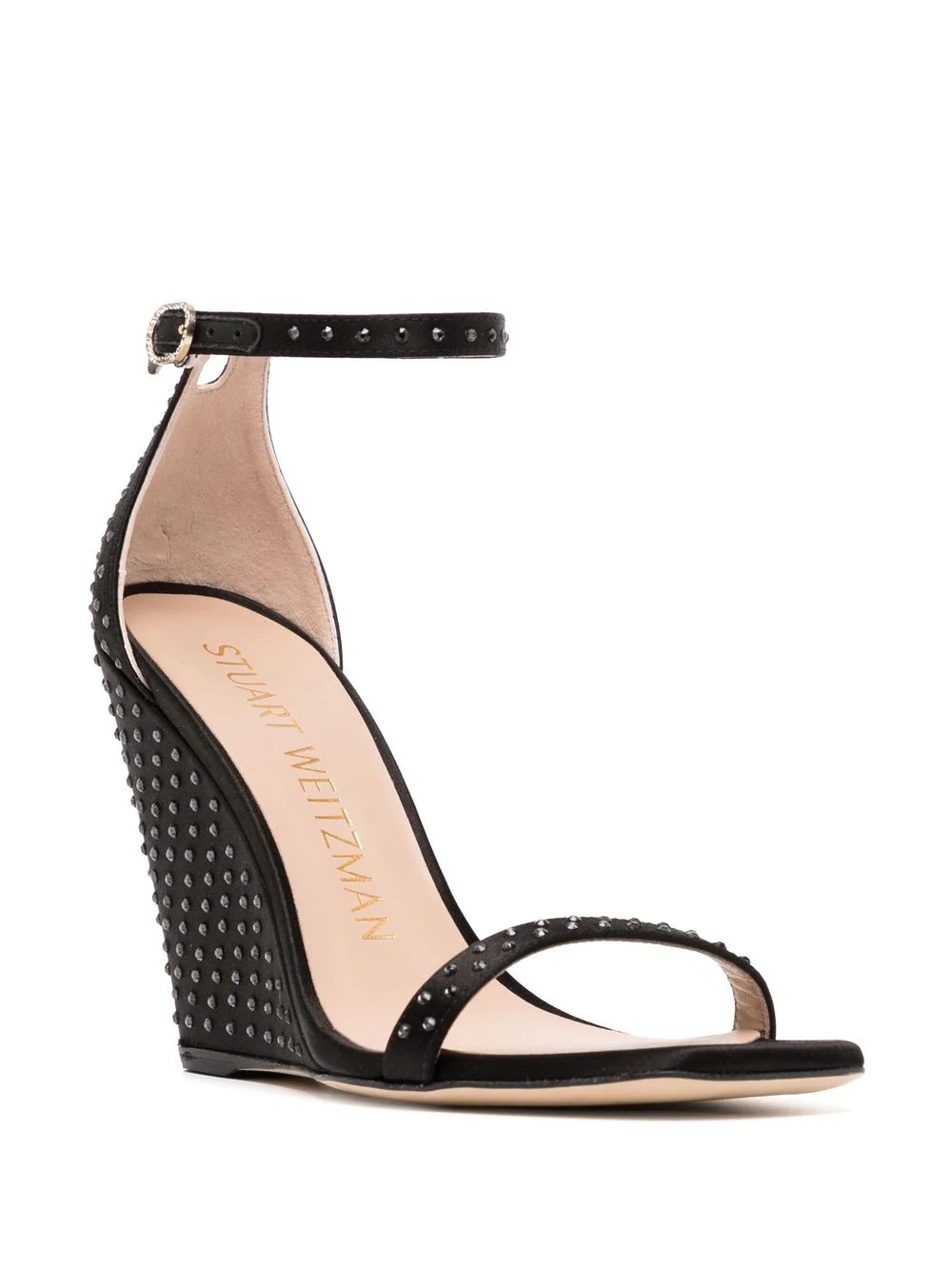 Nudistshine studded 100mm wedge sandals - 2