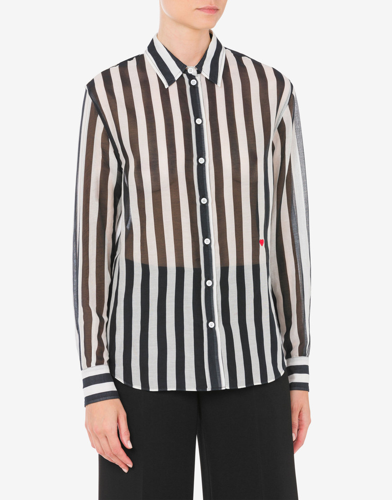 Moschino ARCHIVE STRIPES COTTON AND SILK MUSLIN SHIRT outlook