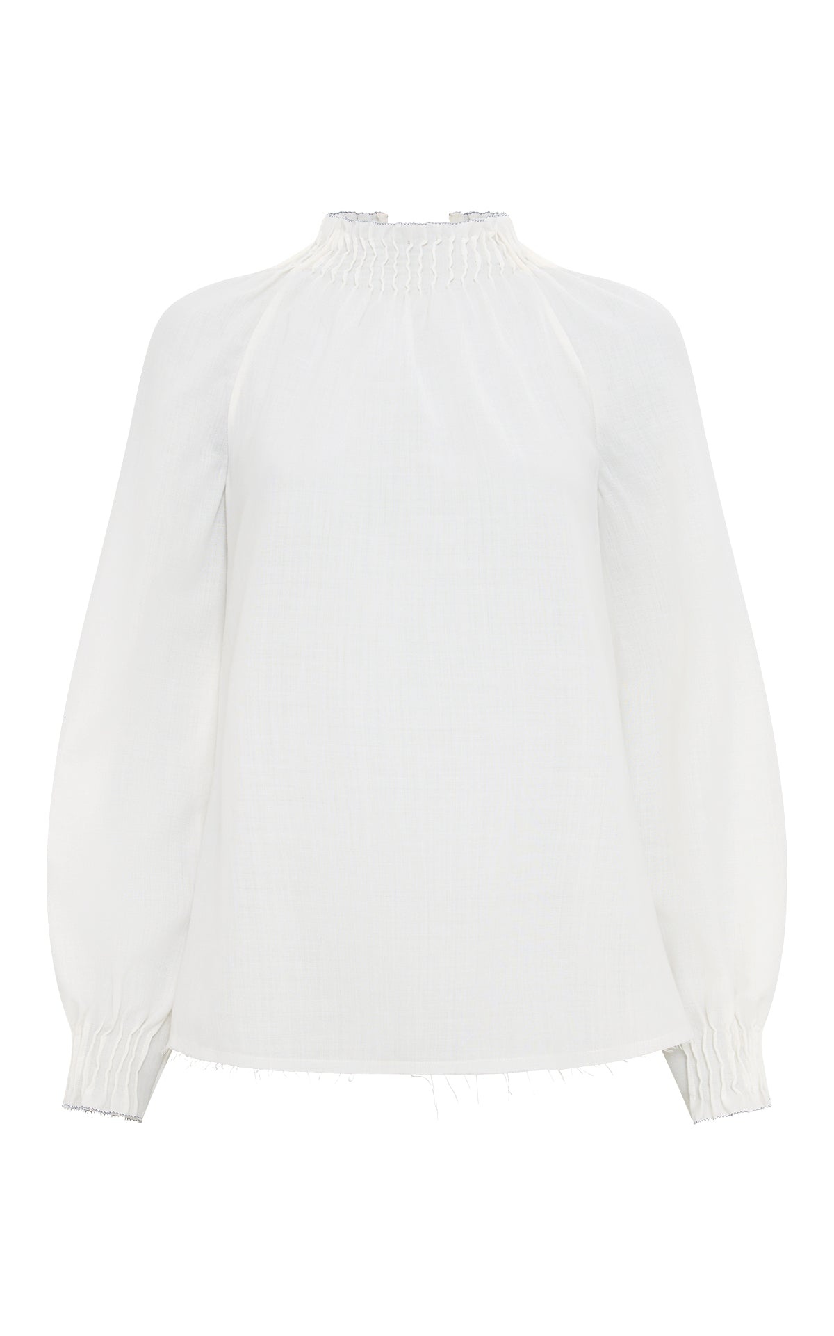 Magnolia Top in Ivory Wool Cashmere Voile - 1