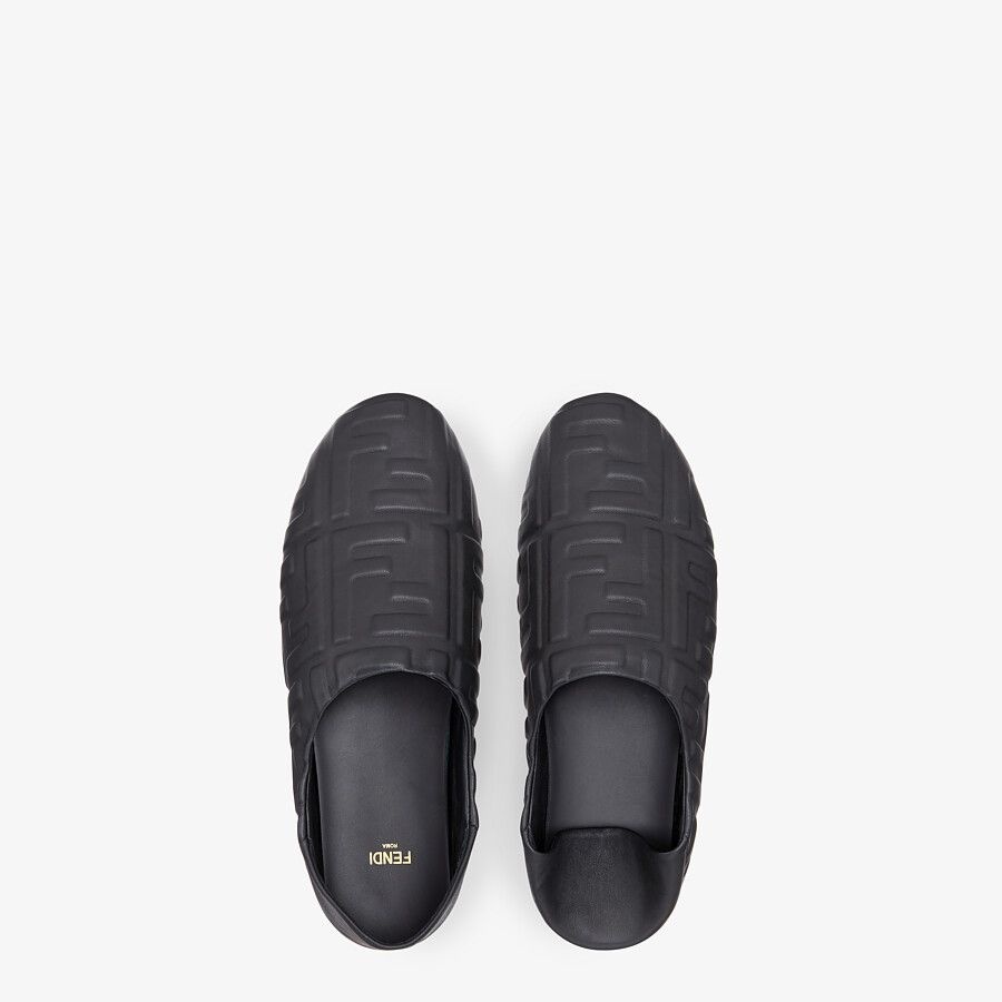 Black nappa leather slippers - 4