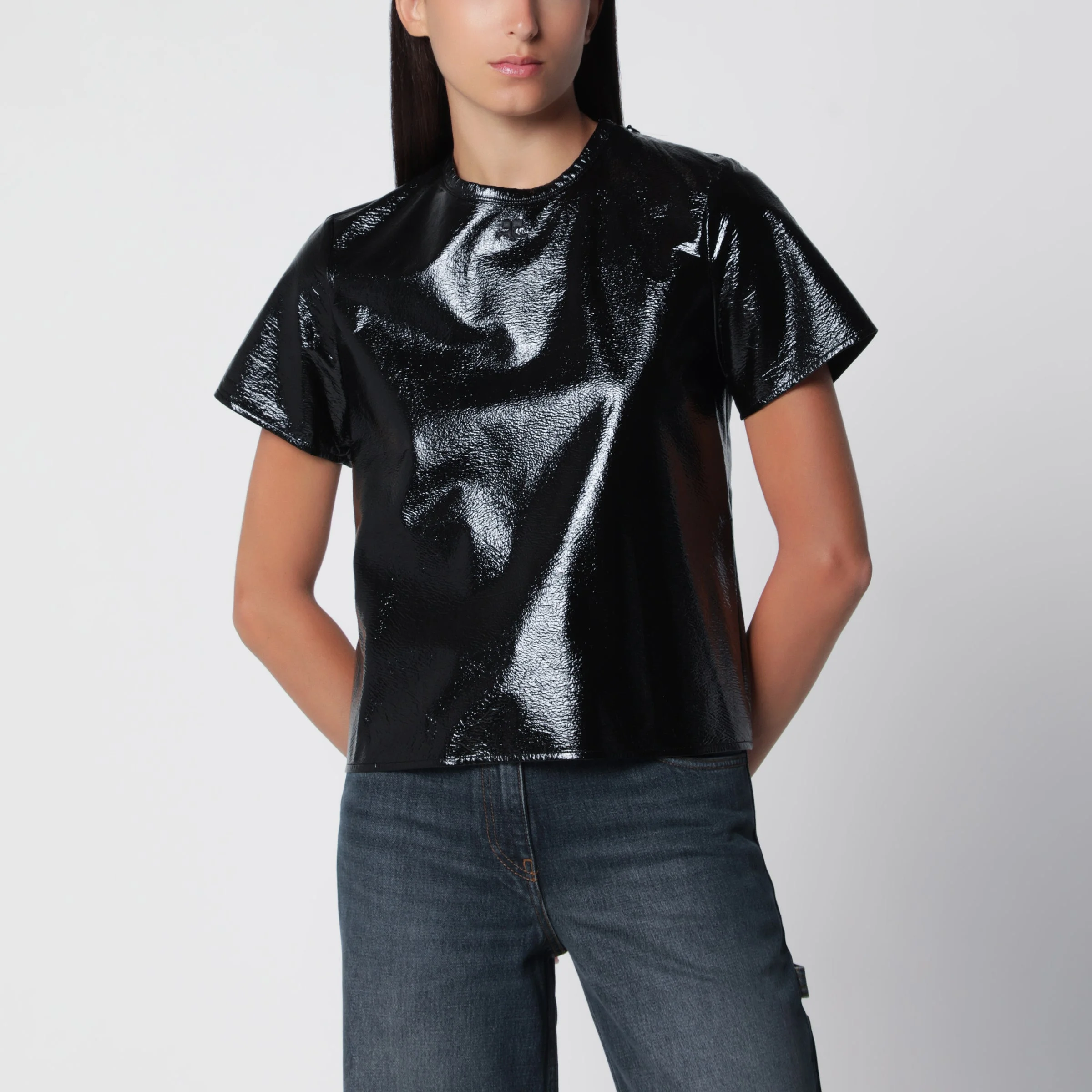 Black Vinyl Straight Top - 1