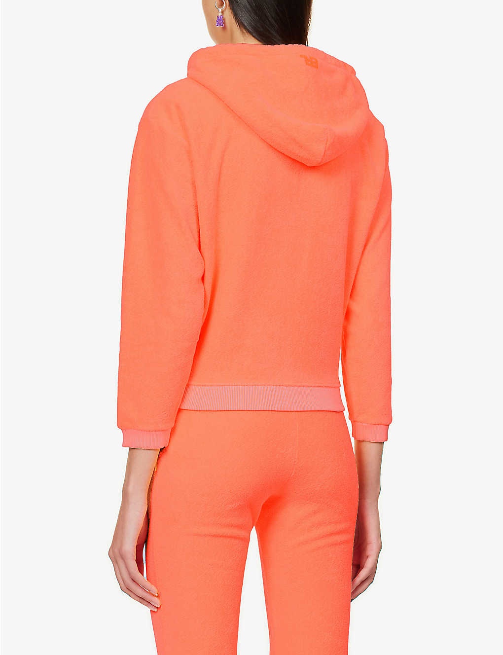 Terry toweling-texture cotton-blend hoody - 4