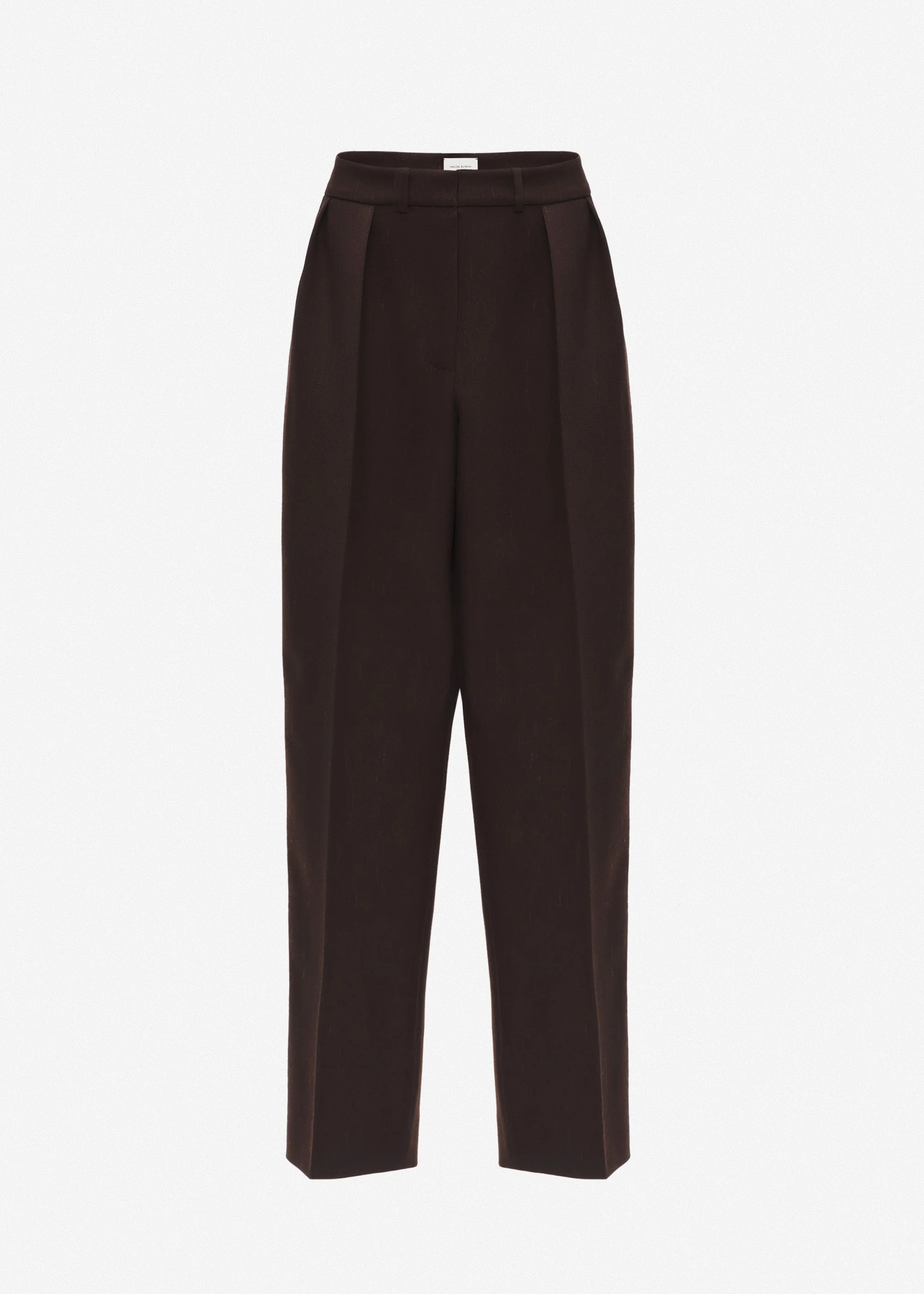 Straight-leg wool blend trousers in brown - 1