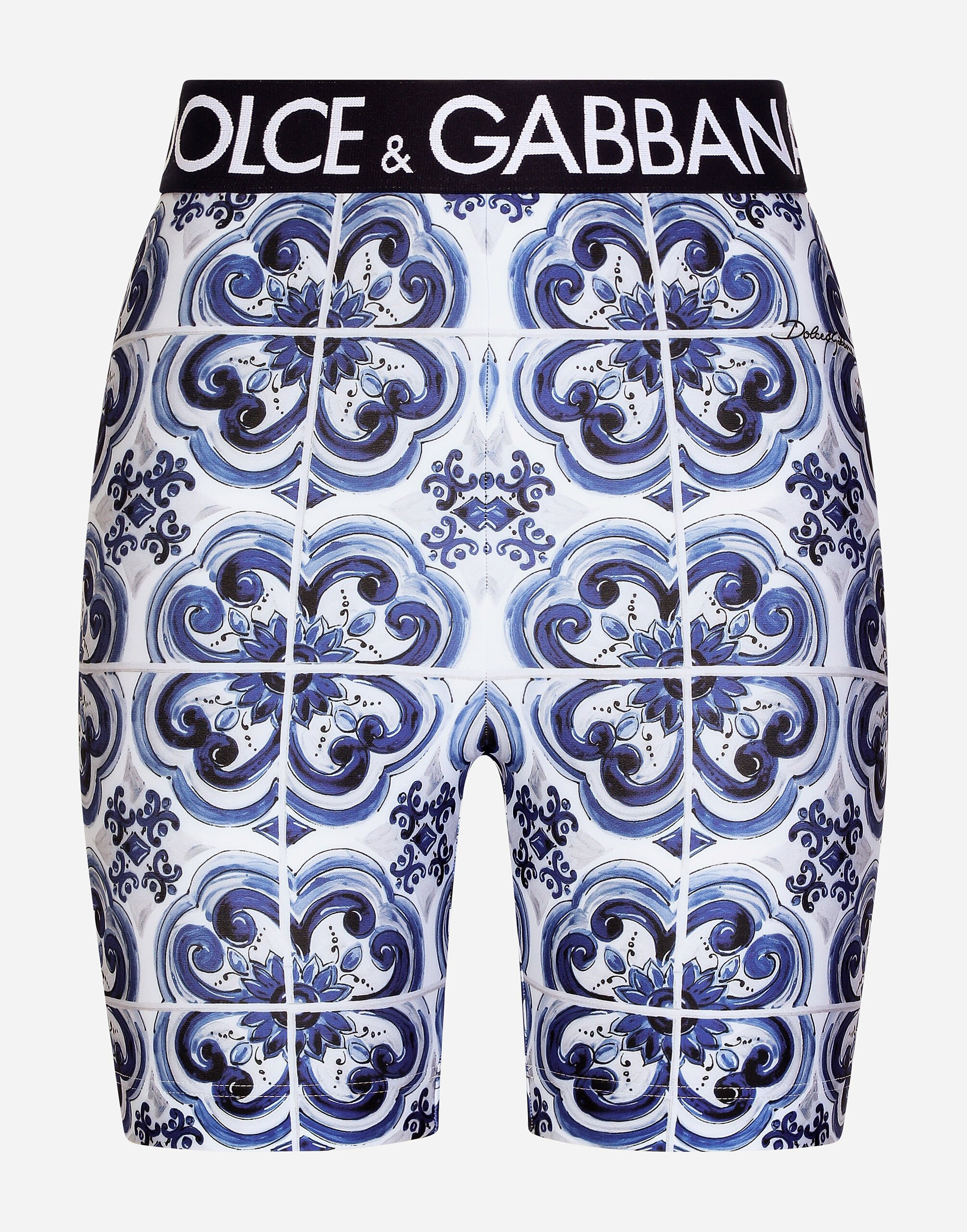 Majolica-print jersey cycling shorts - 1