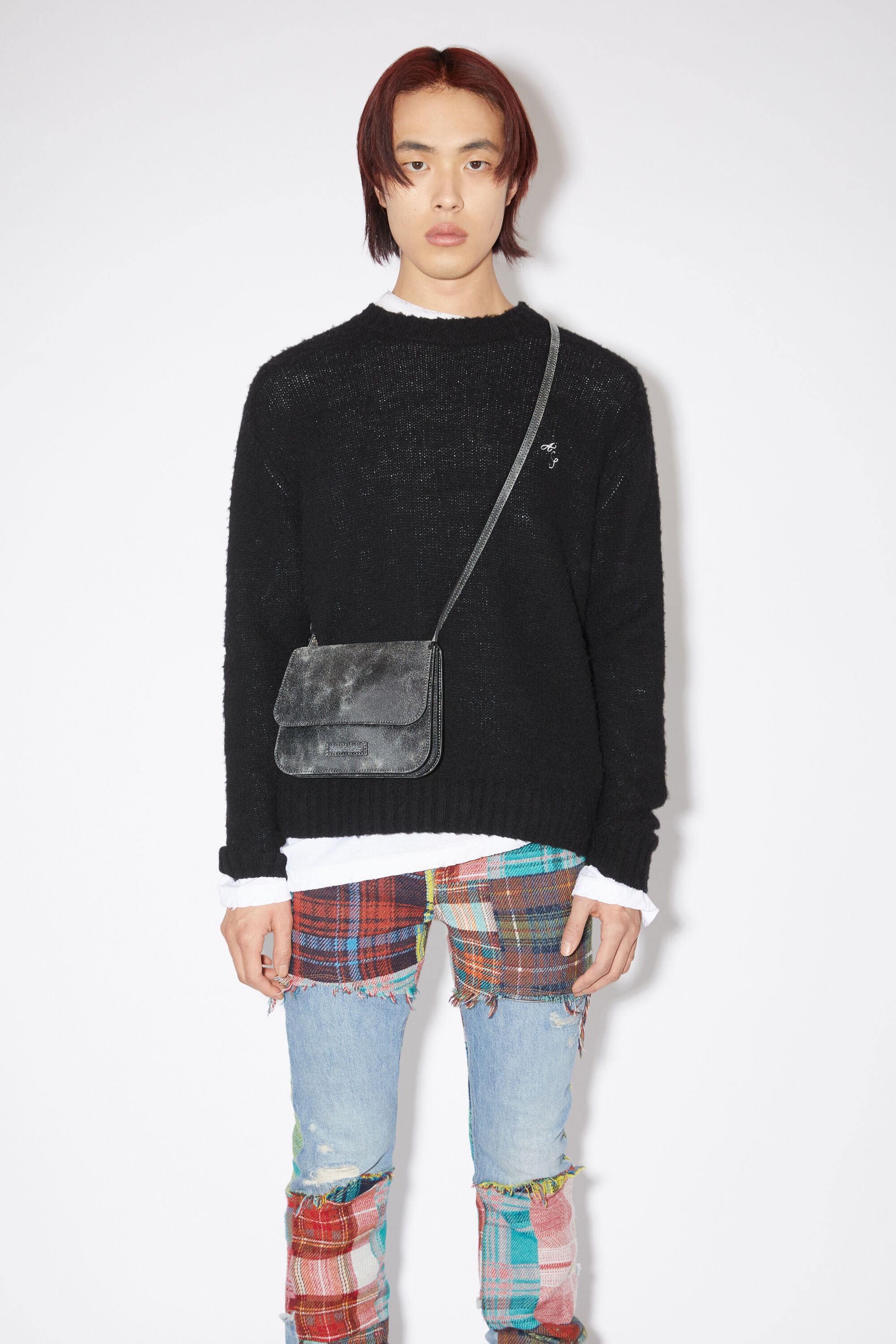Crew neck wool jumper - Black - 2