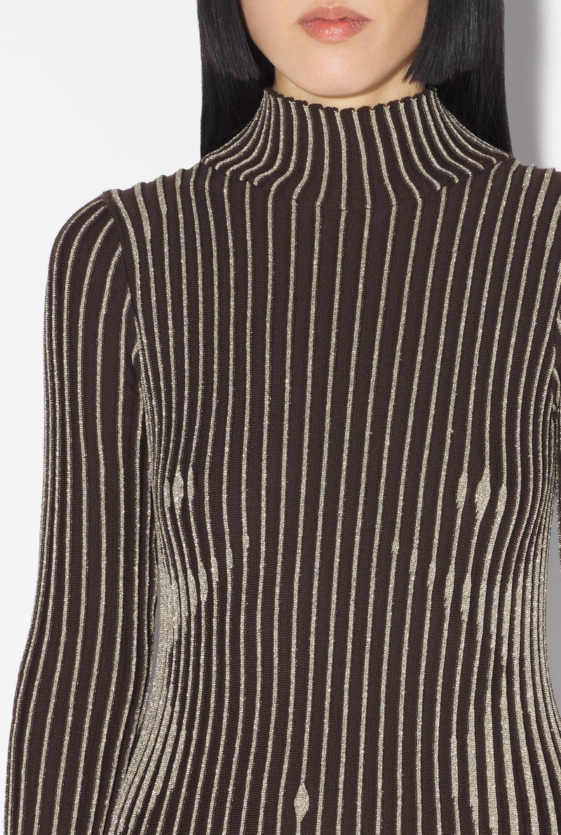 THE BROWN LUREX TROMPE L’OEIL DRESS 4