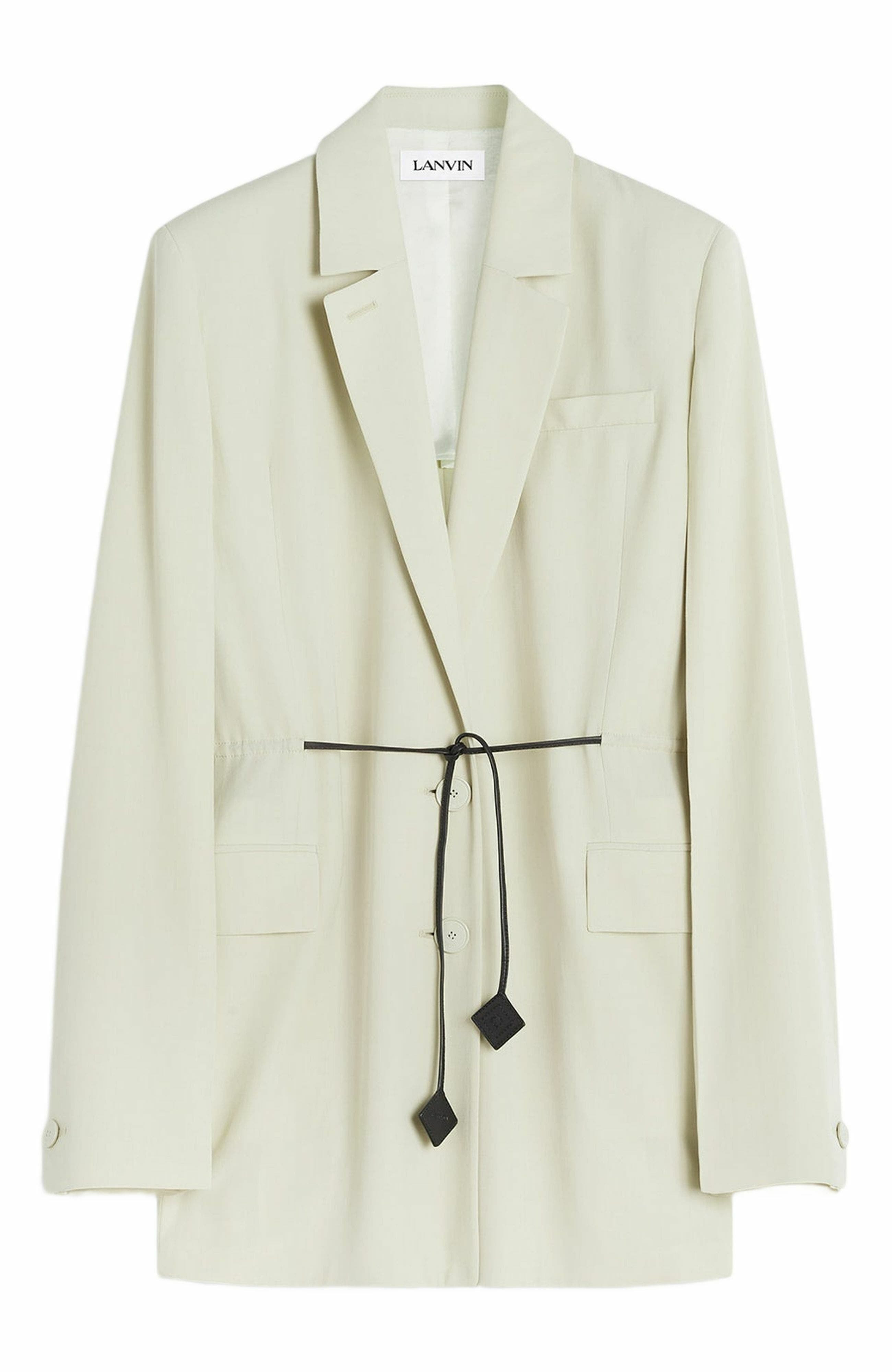 Lanvin Belted Wool Blend Jacket in Mastic at Nordstrom - 7