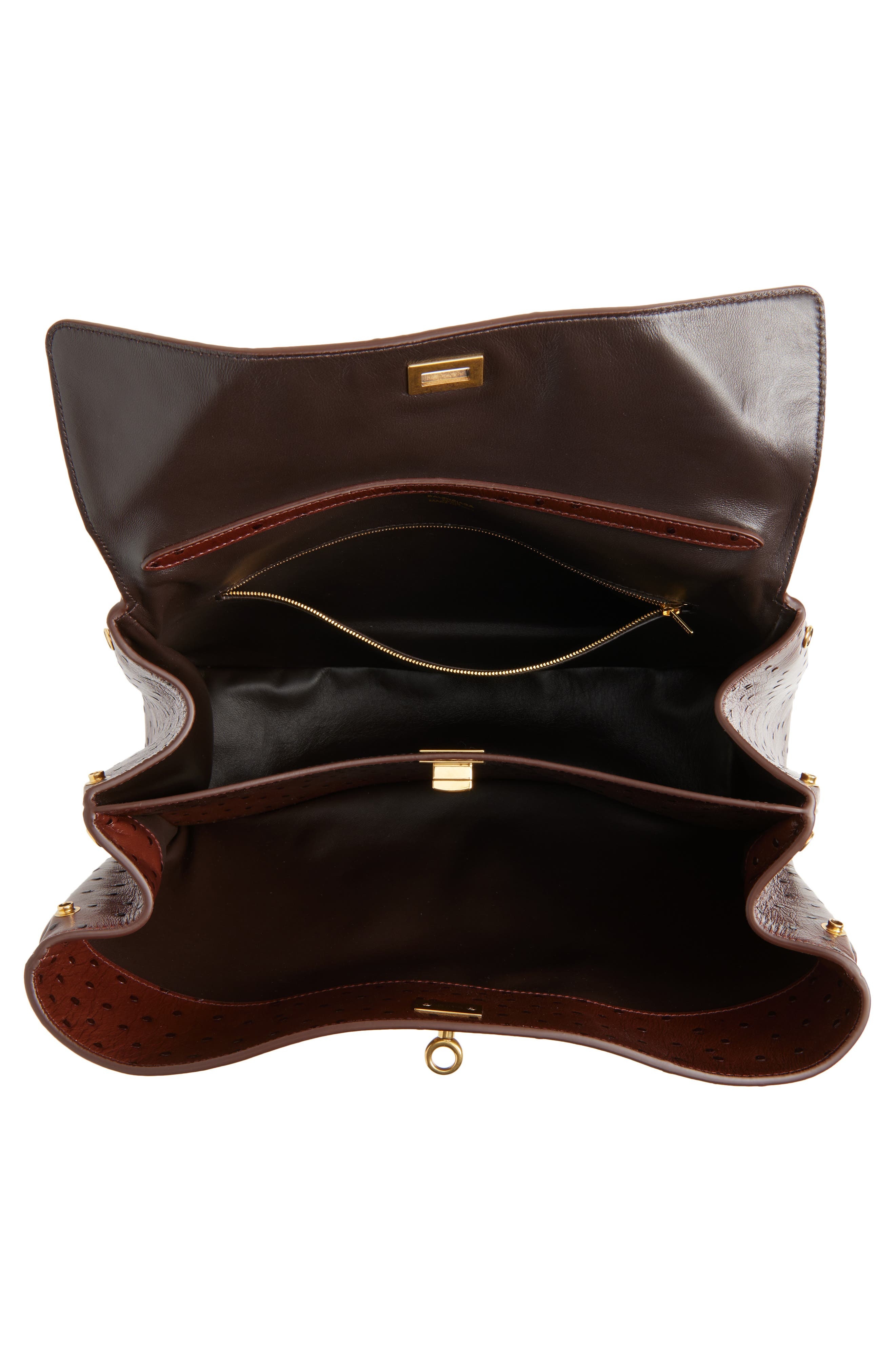 Balenciaga Rodeo Ostrich Embossed Leather Top Handle Bag in 2053 Chocolate at Nordstrom - 5
