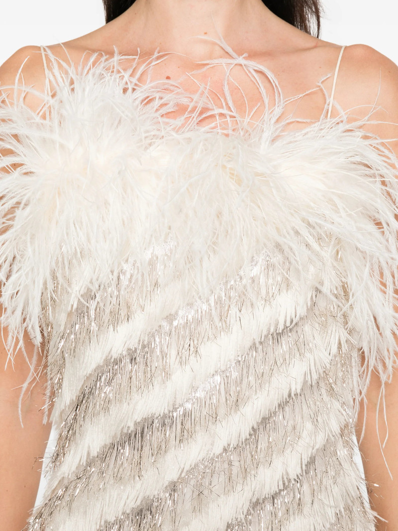 Taller Marmo Taller Marmo Feather-trim Midi Dress outlook