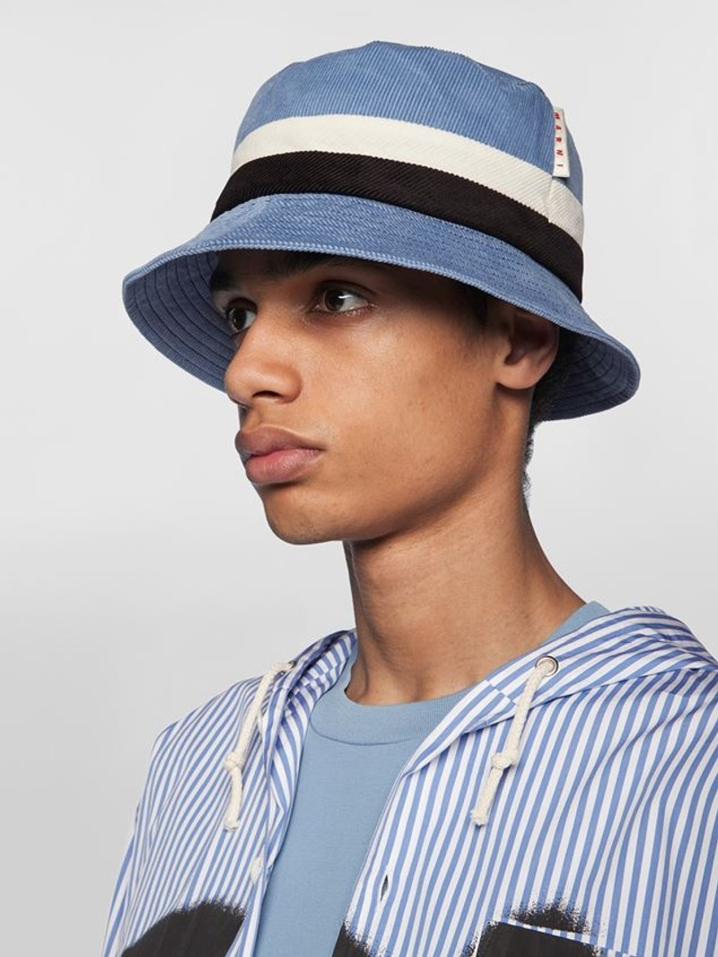 Marni FISHERMAN HAT IN COTTON AND VELVET outlook