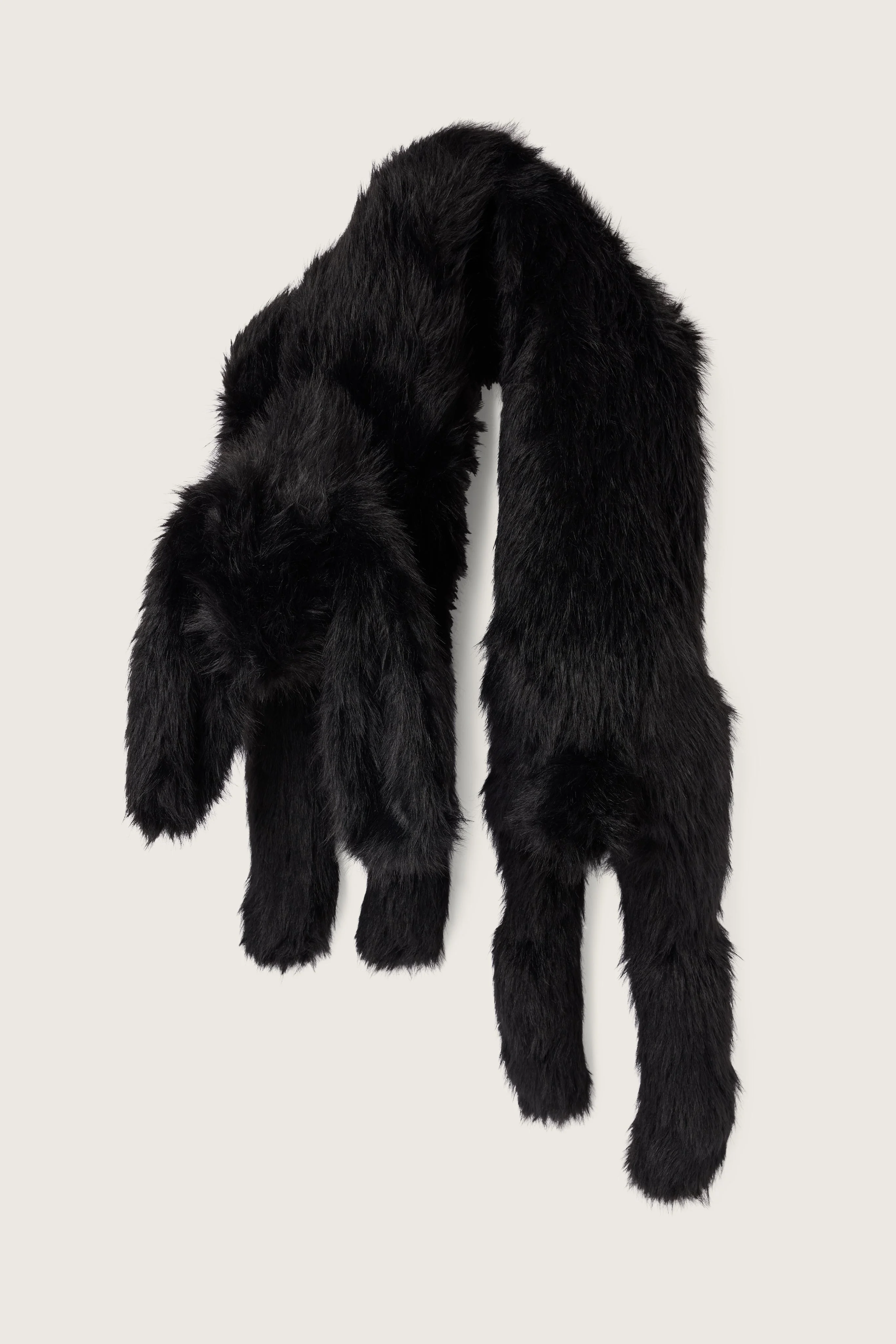 Long Faux Fur Hare Scarf - 1