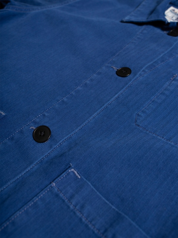 Lovis Herringbone Denim Jacket Blue - 5