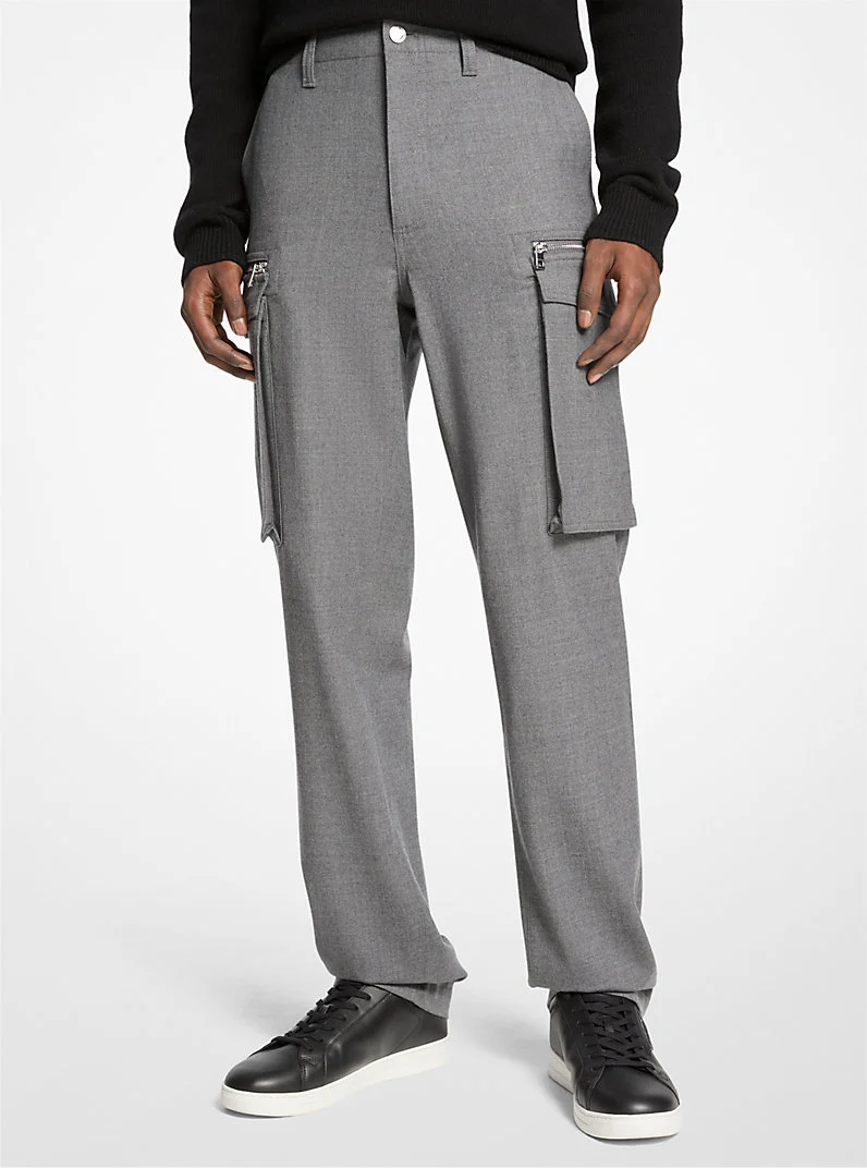 Stretch Wool Cargo Pants - 1