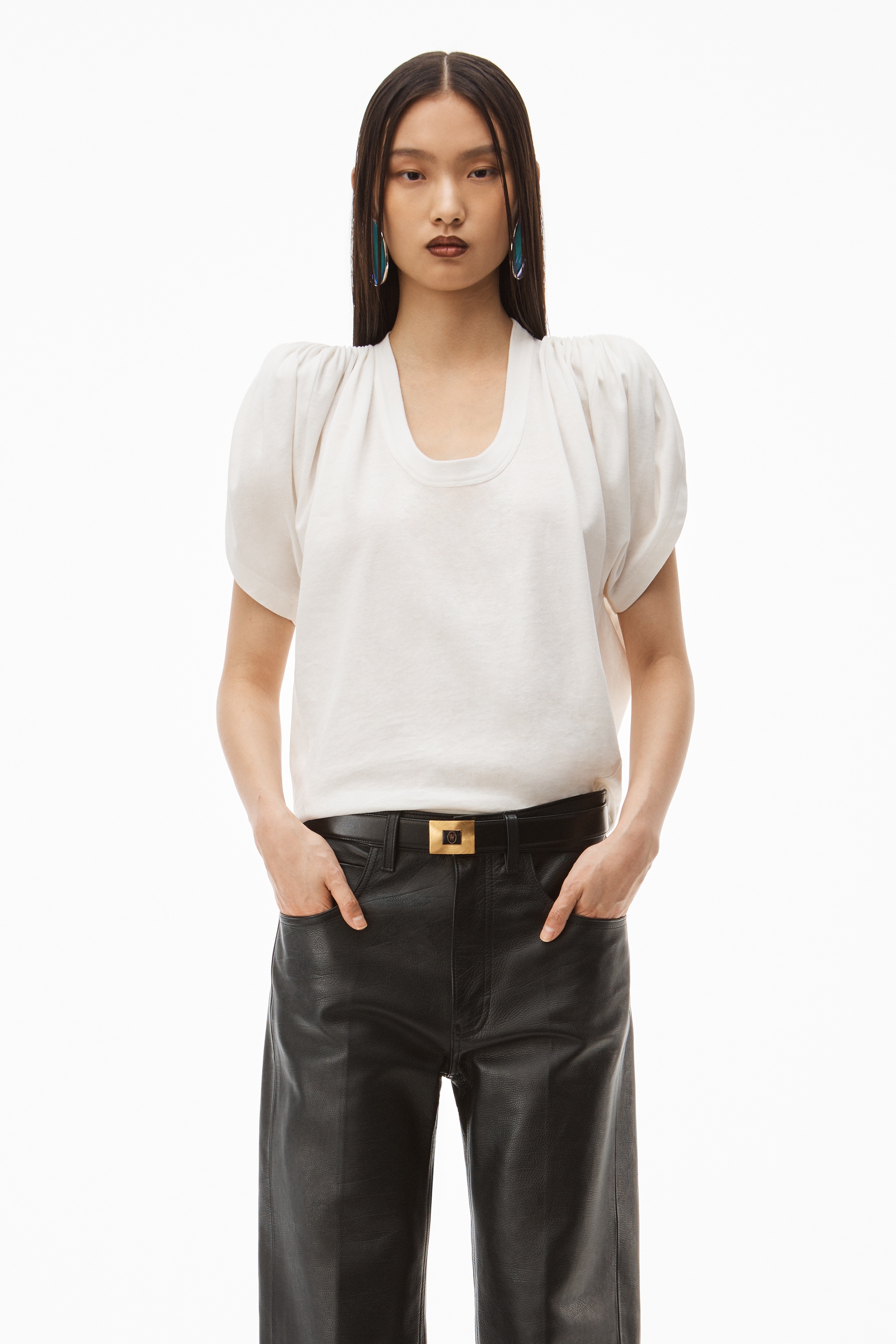 ENAMEL PLAQUE LOGO BELT IN LEATHER - 3