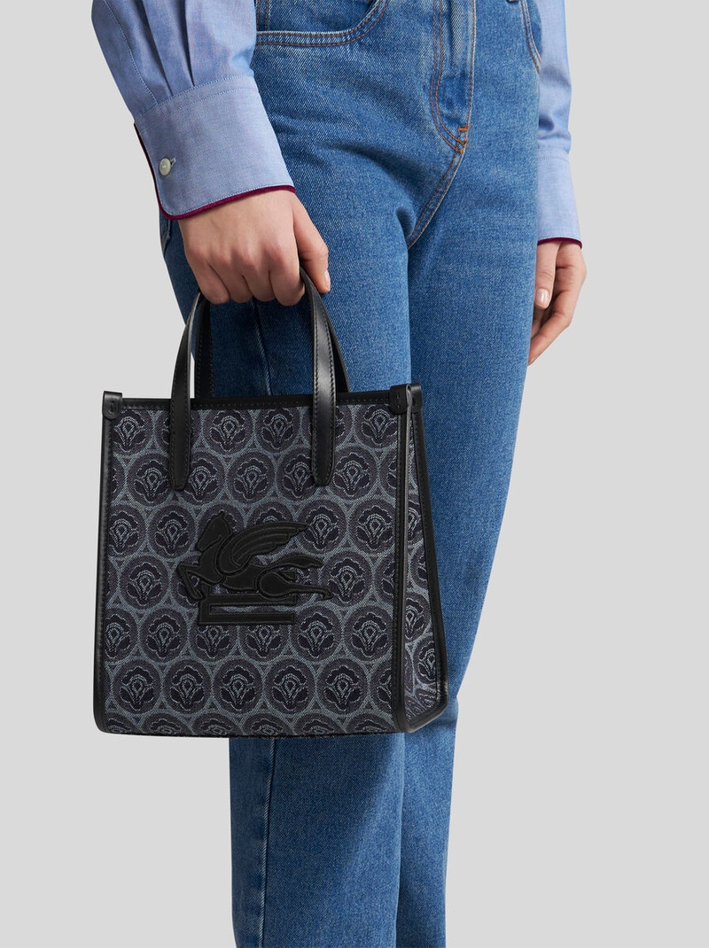 Etro SMALL DENIM JACQUARD LOVE TROTTER BAG outlook