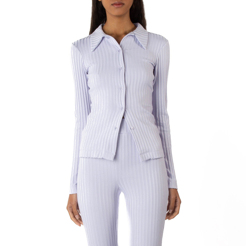 Ribbed Cardigan Lilac 1