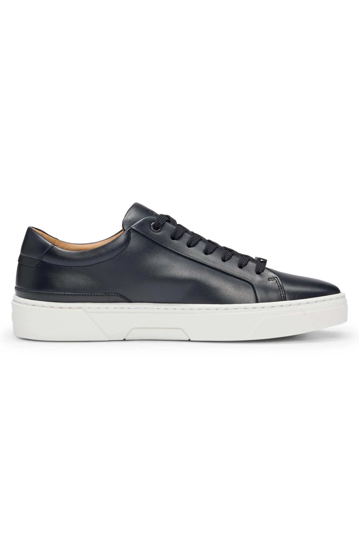 GARY LEATHER LOW-TOP TRAINERS WITH BRANDED LACE LOOP - 1