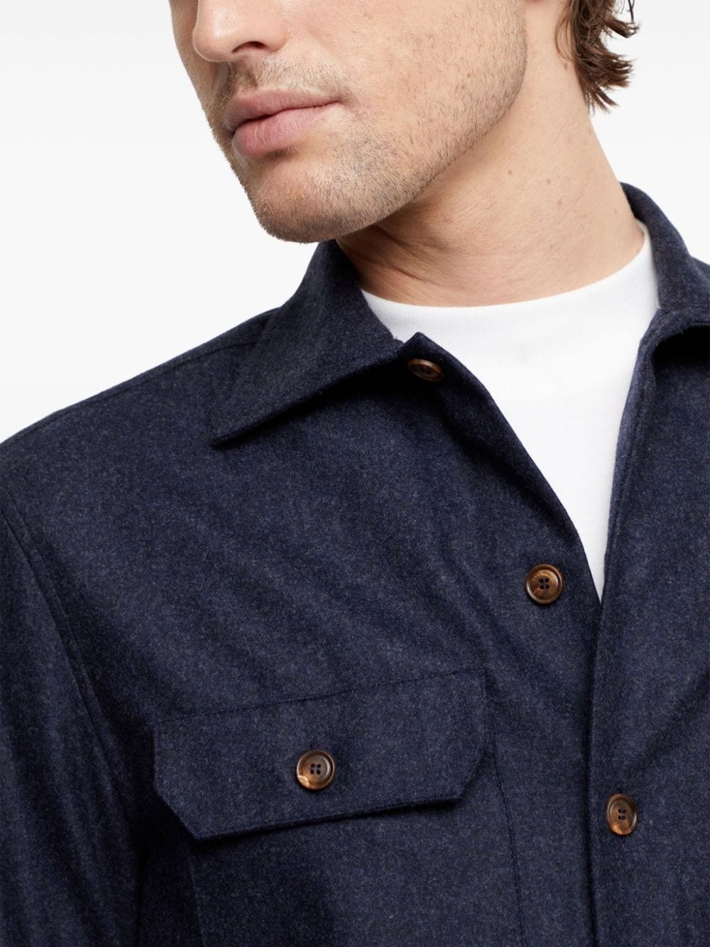 long-sleeve flannel overshirt - 5