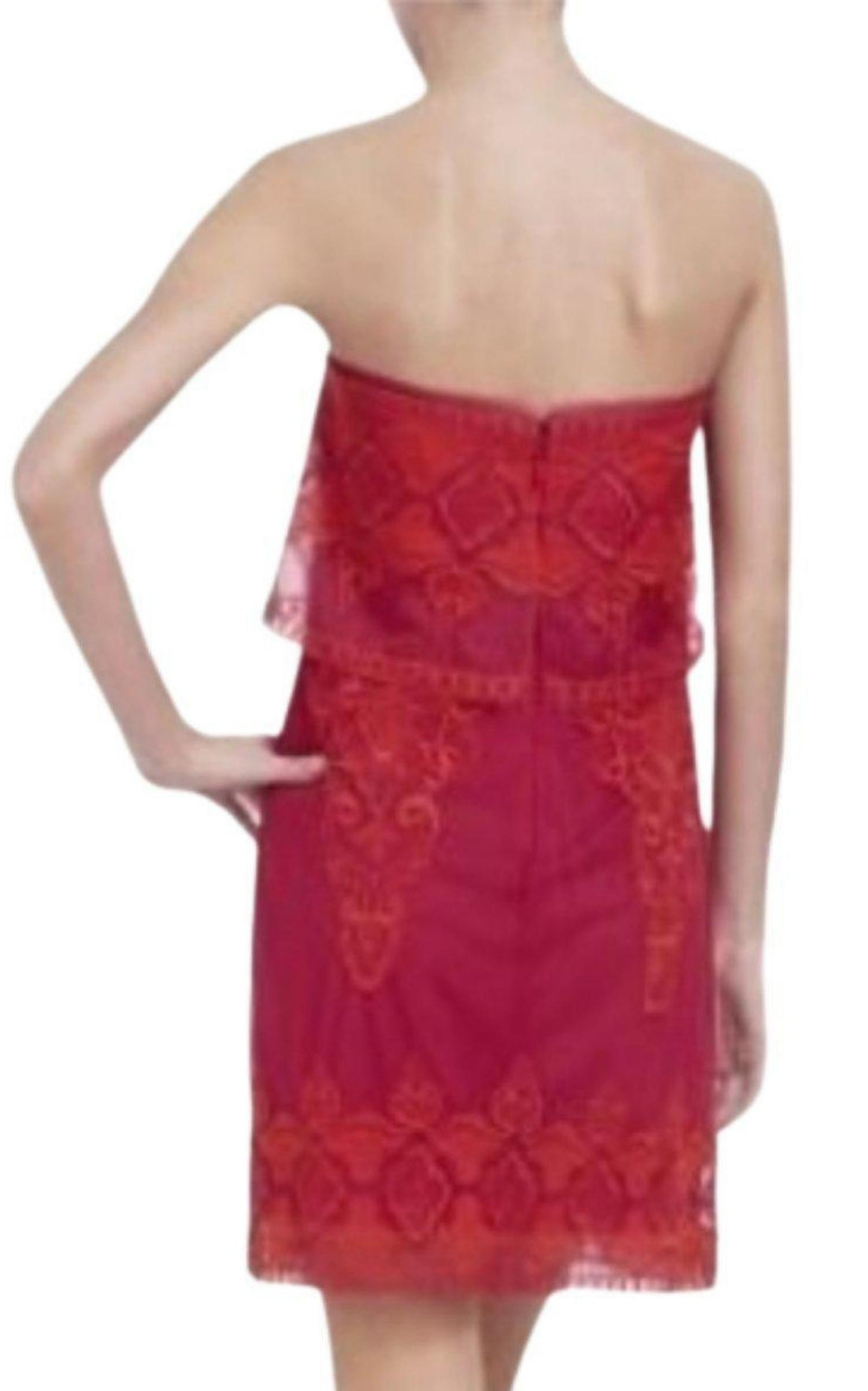 BCBGMAXAZRIA - Mayela Ruby Red Strapless Dress - 3