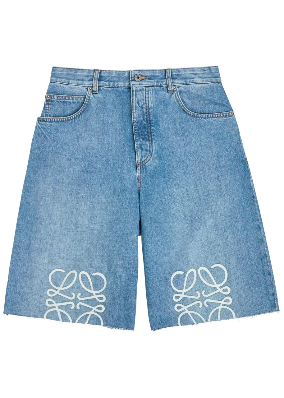 Loewe Anagram Denim Shorts - 1