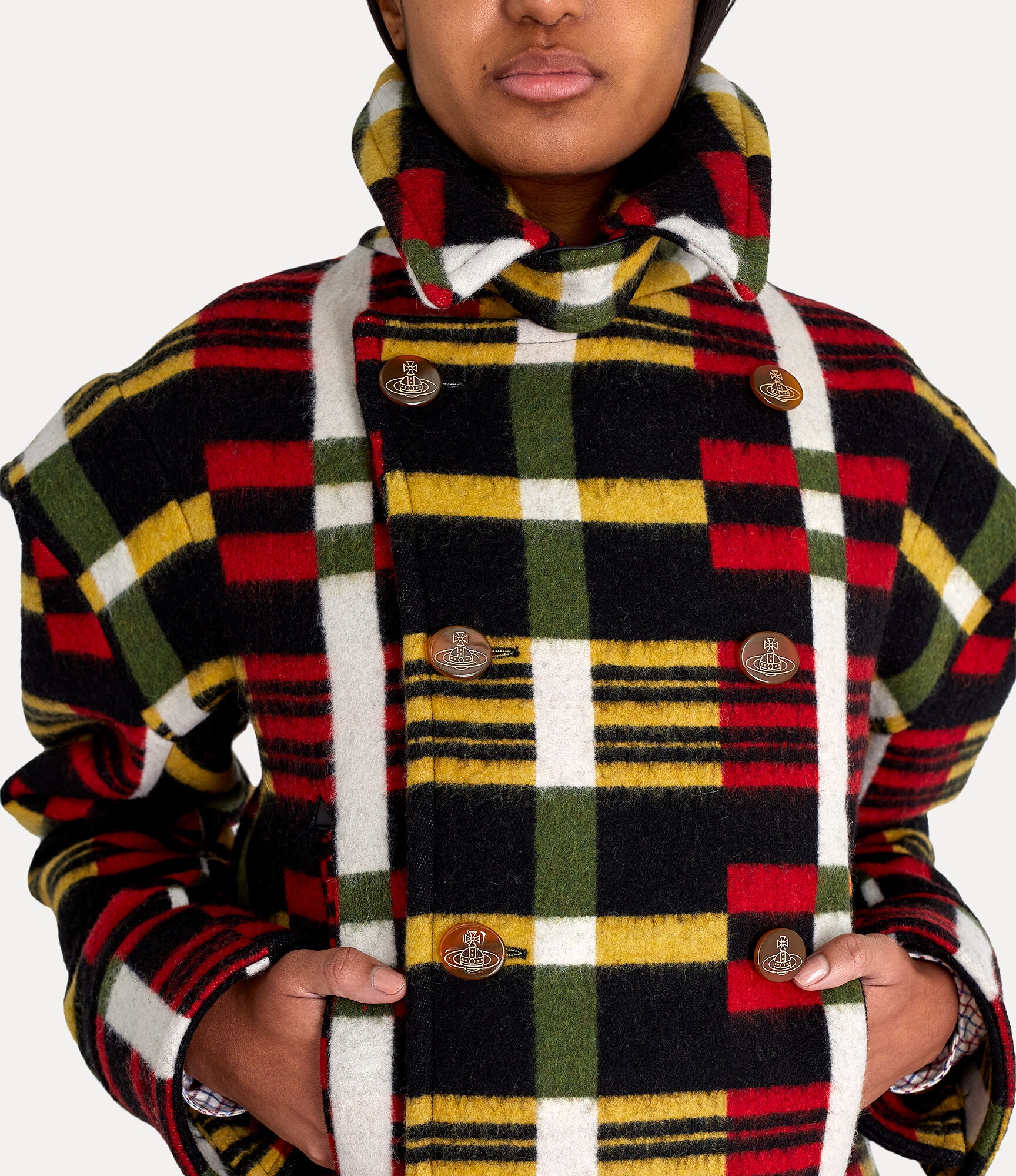 STRIPPED PEACOAT - 4