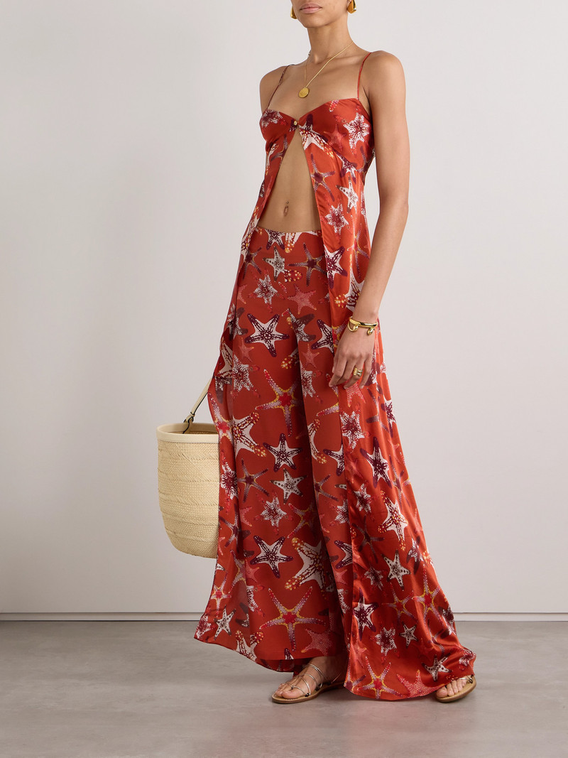 EMPORIO SIRENUSE Ariele Printed Silk-crepe Top outlook