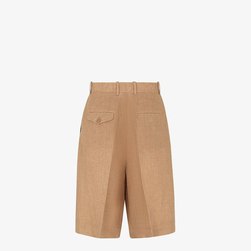 FENDI Beige linen Bermudas outlook
