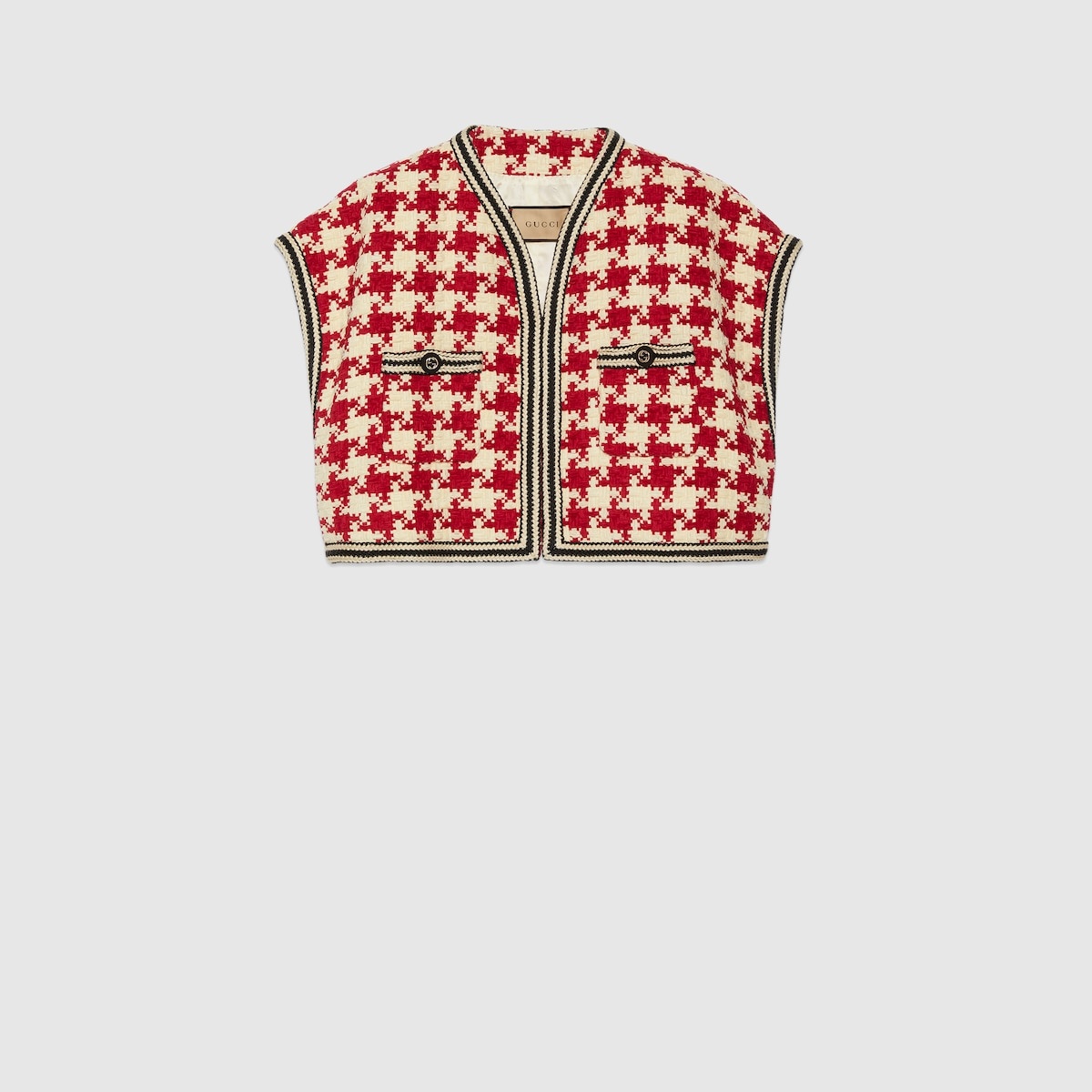 Houndstooth chenille gilet - 1