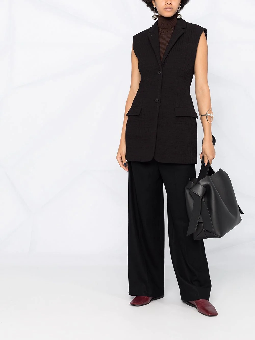 ribbed tailored vest - 2