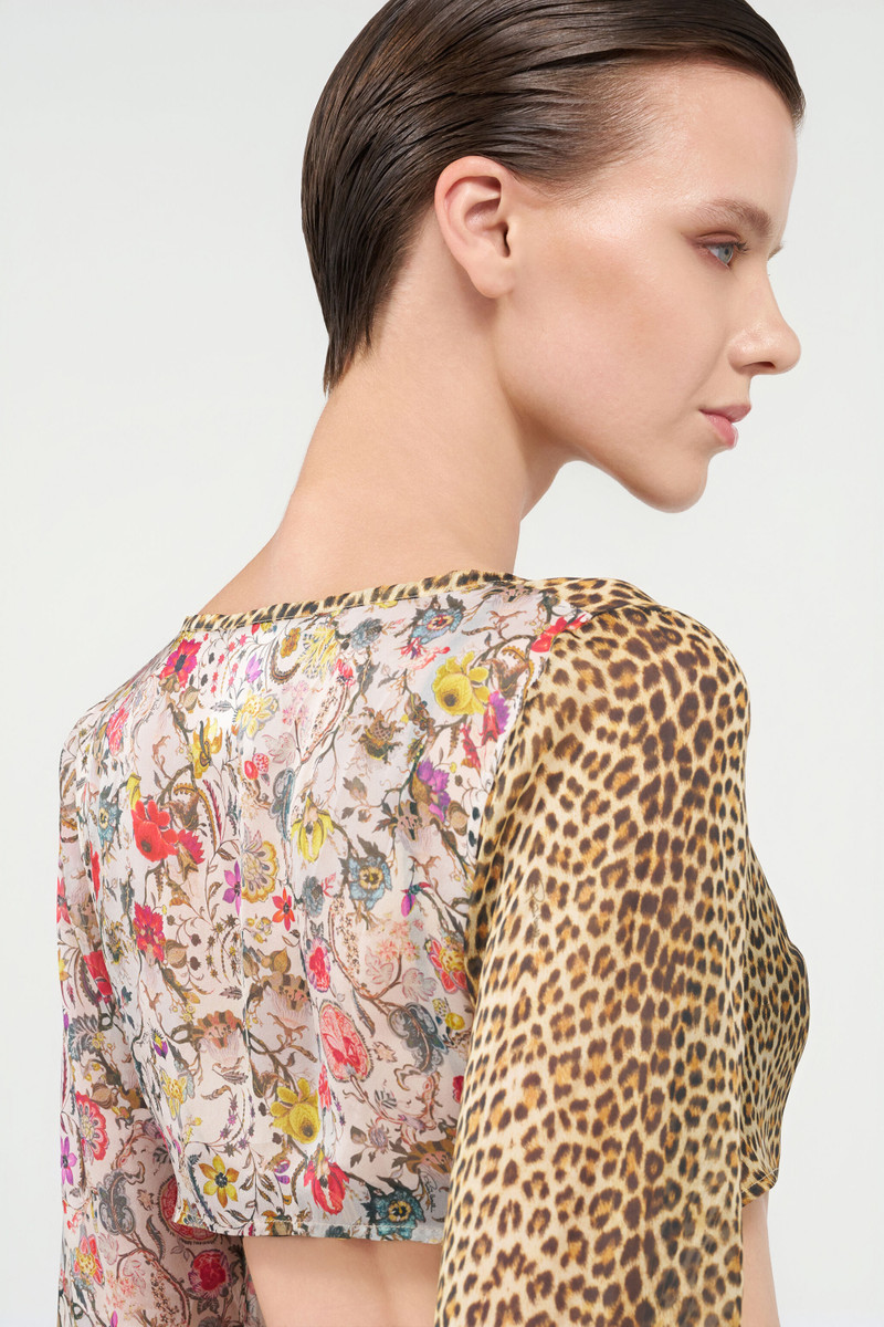Baby Jaguar Print Silk Top 7