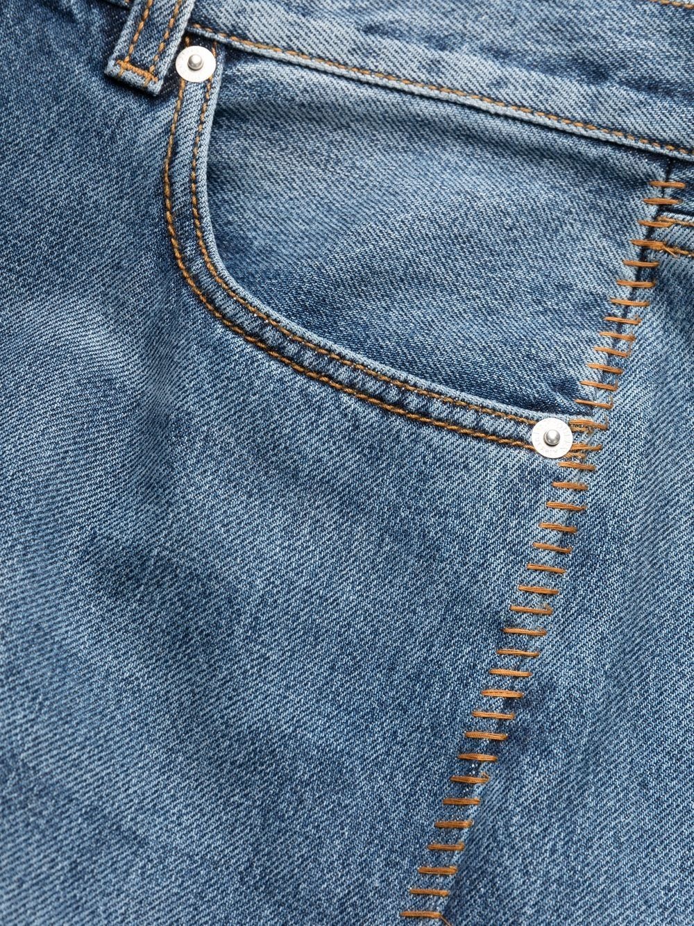 turn-up cuff straight-leg jeans - 7