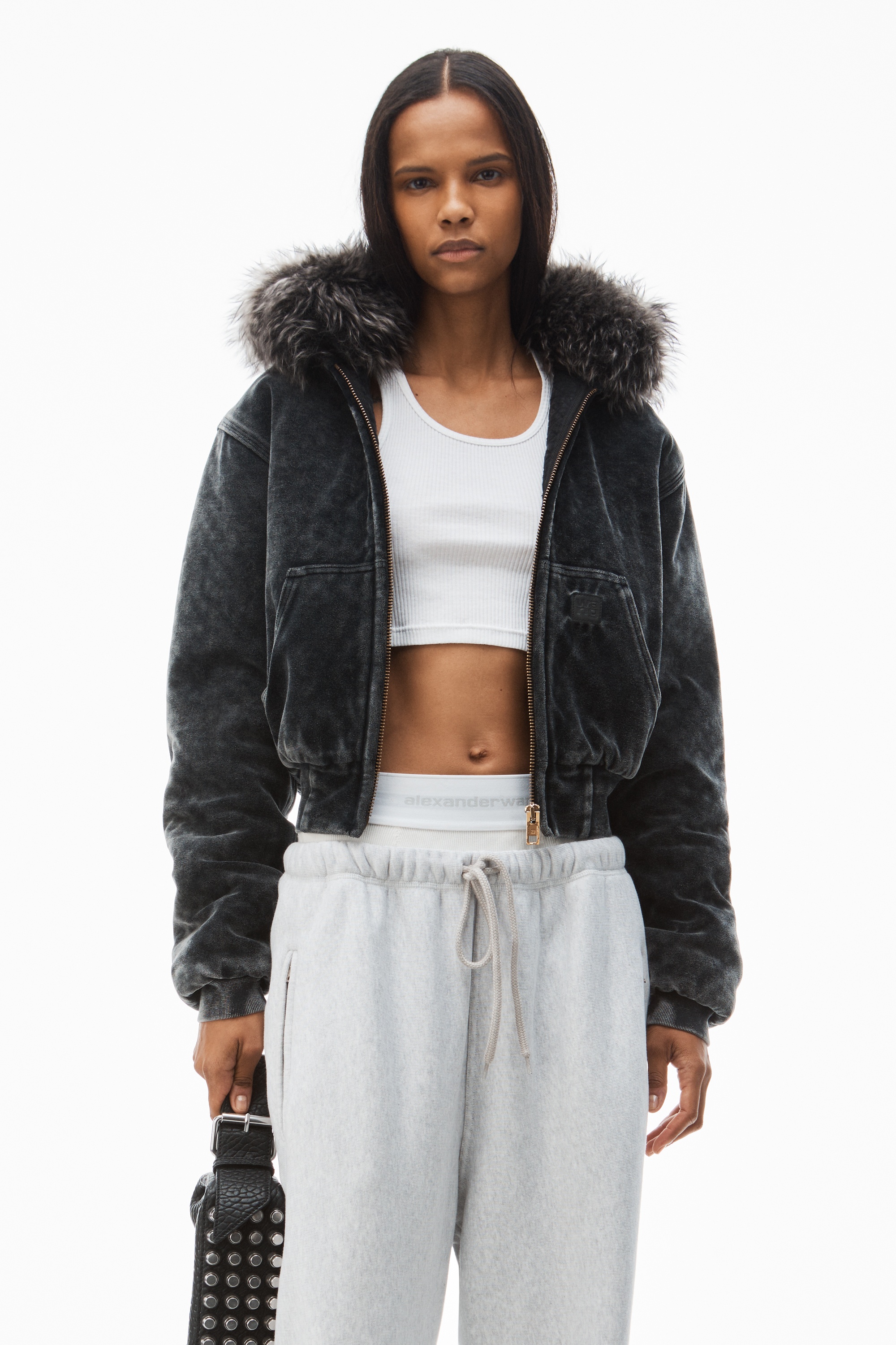 wide leg sweatpants with pre-styled logo brief waistband - 5