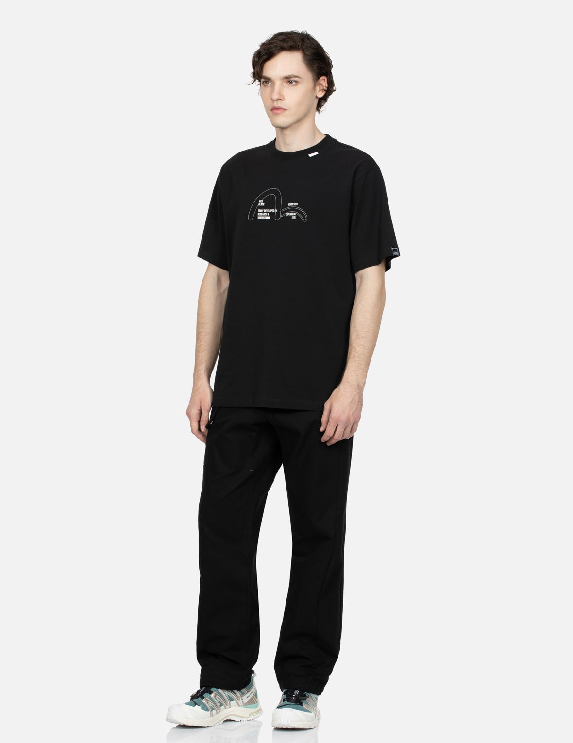 Reflective Seagull Print Straight Leg Straight Fit Pants - 4