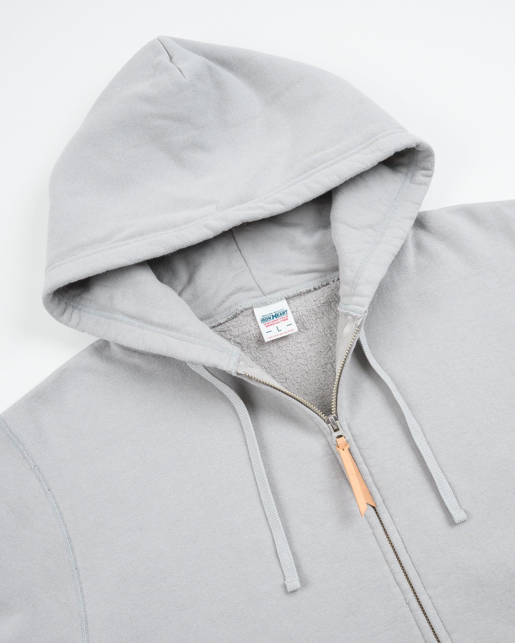 IHSW-10-GRY 14oz Ultra Heavyweight Loopwheel Cotton Zip Up Hoodie - Grey - 7