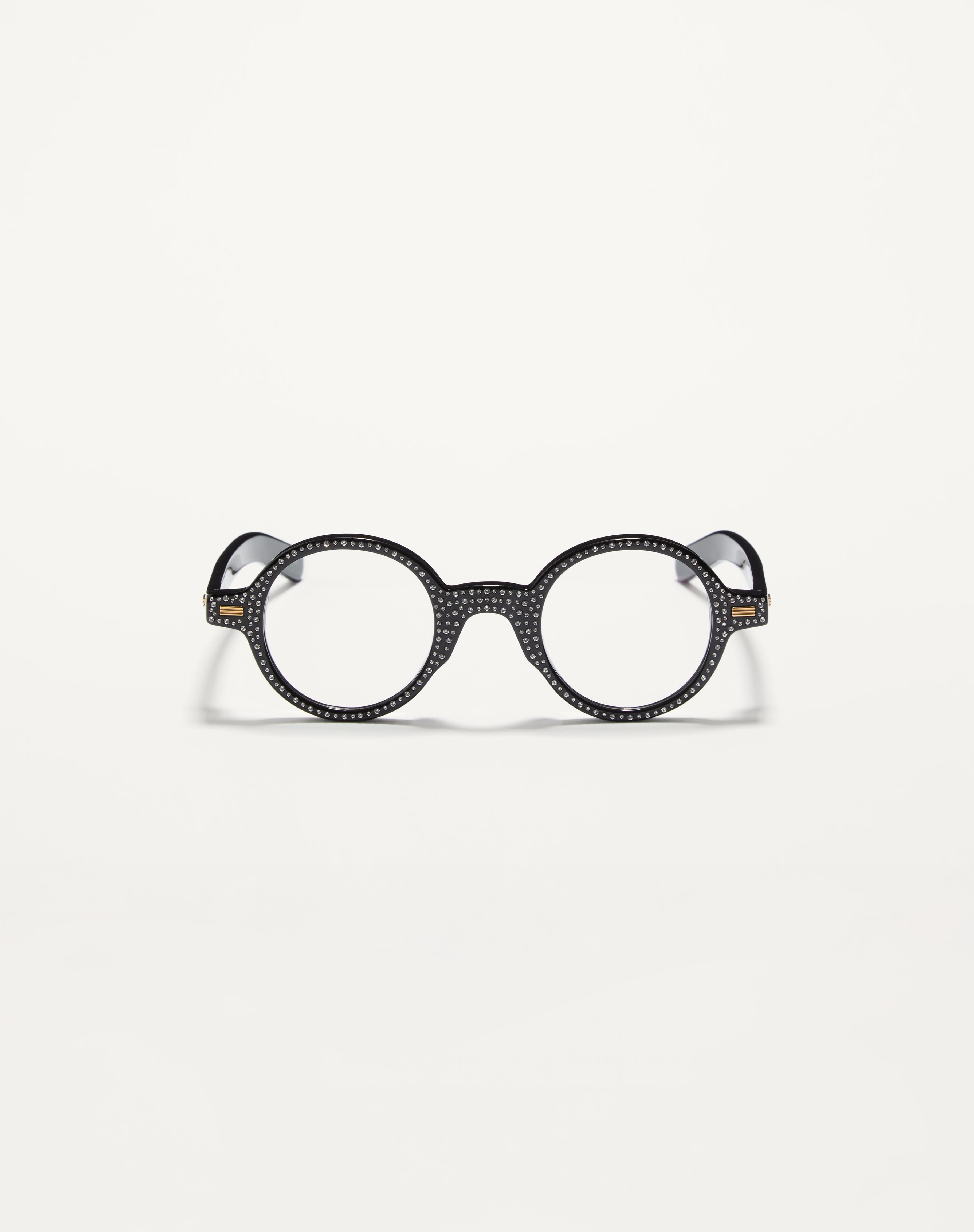 BIZARRE CIRCLE GLASSES WITH CRYSTALS IN ACETATE - 1