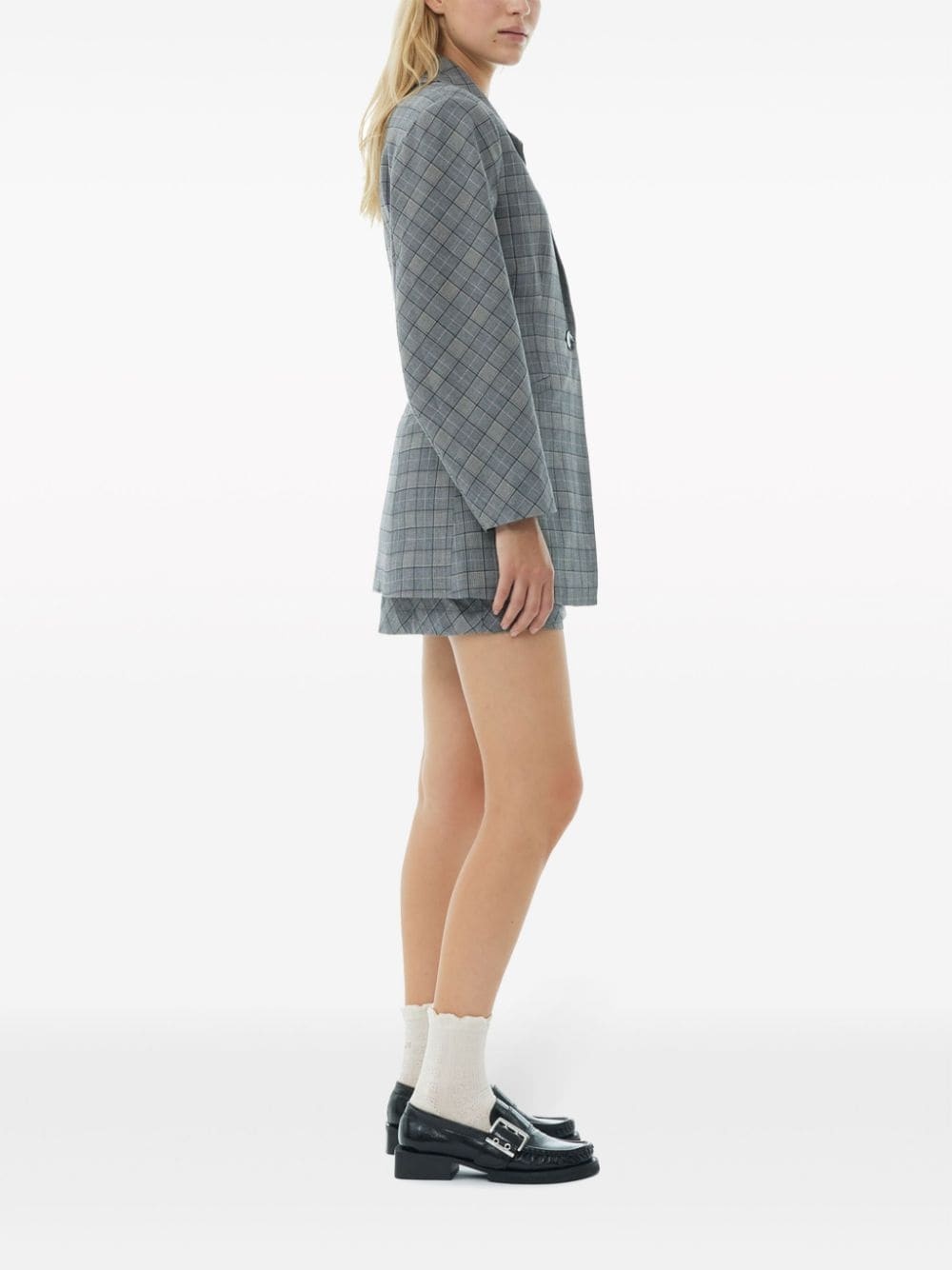 Check Mix single-breasted blazer - 3
