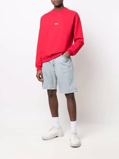 MSGM logo-print cotton sweatshirt outlook