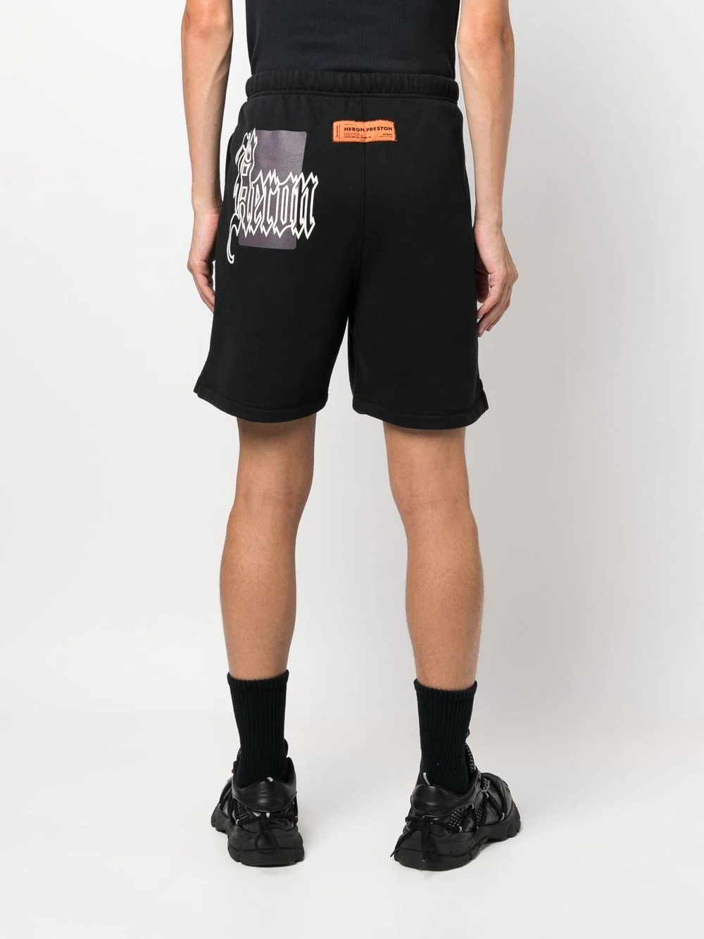 logo-print track shorts - 4