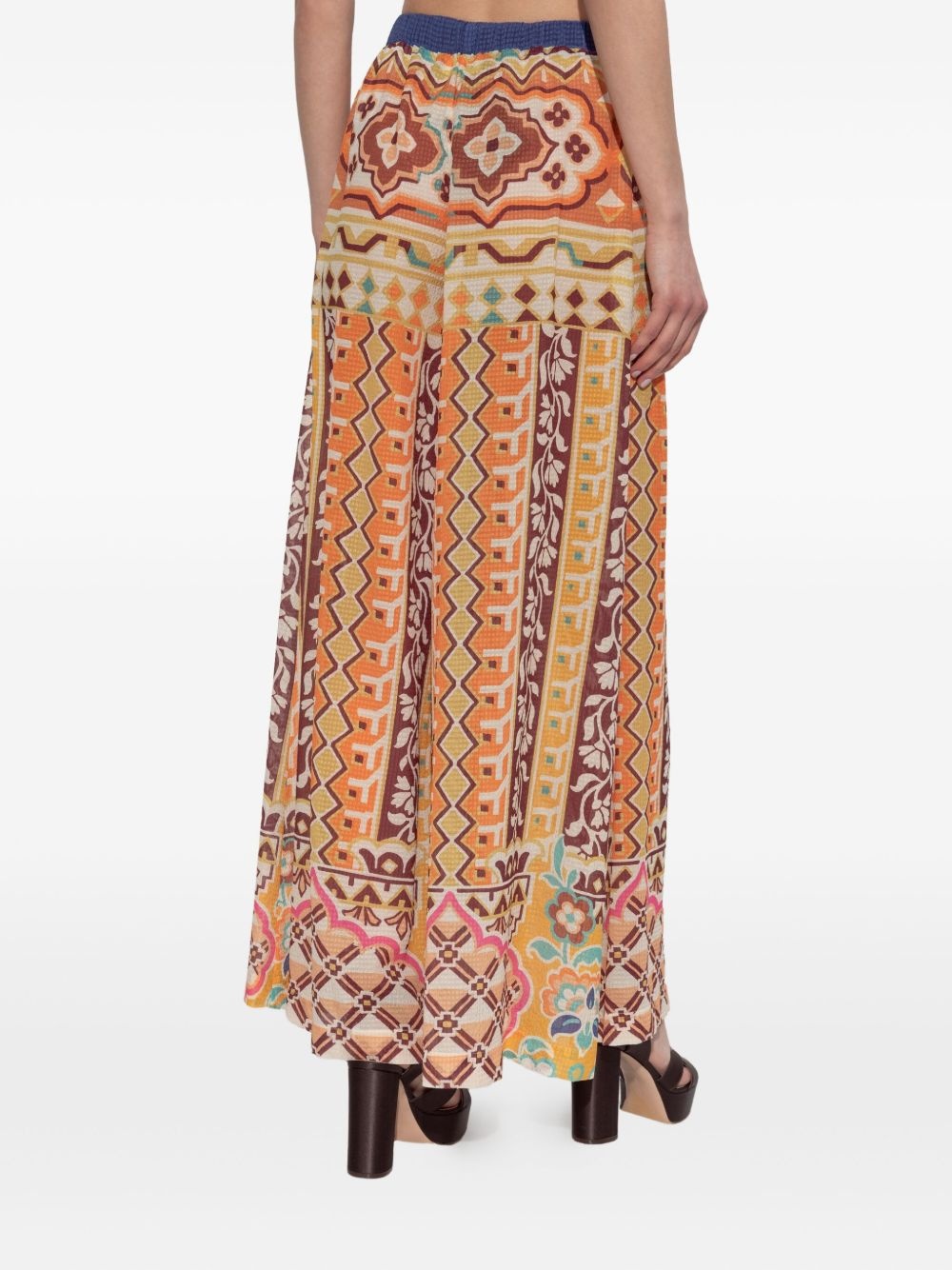 patterned tie-waist trousers - 3
