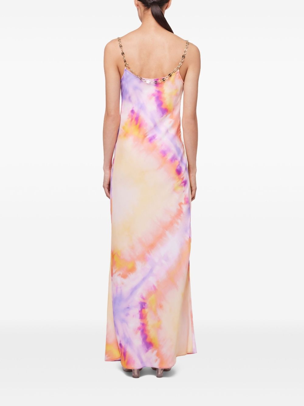 printed satin maxi dress - 3