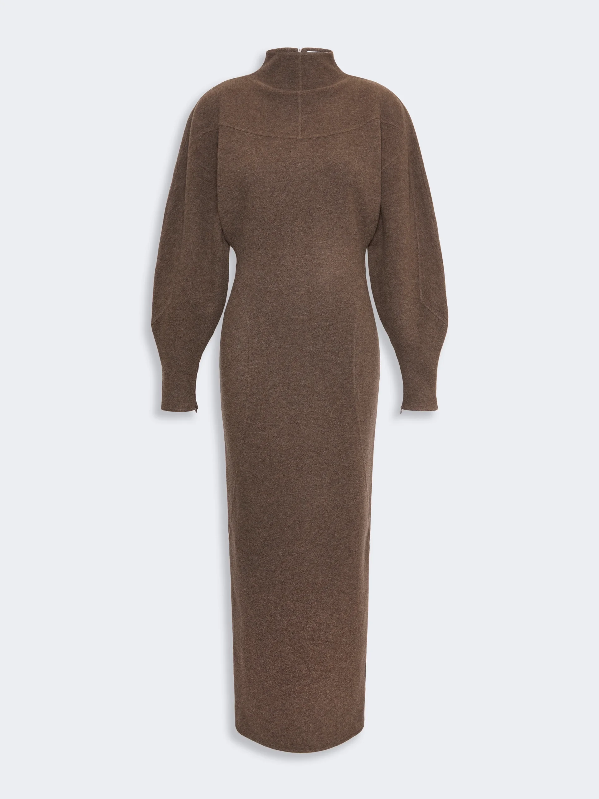 TENUTA Wool and cashmere jersey dress - MUD - 1