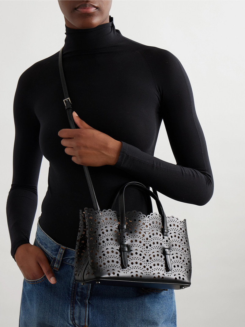 Alaïa Mena 25 E/w Medium Laser-cut Leather Tote outlook