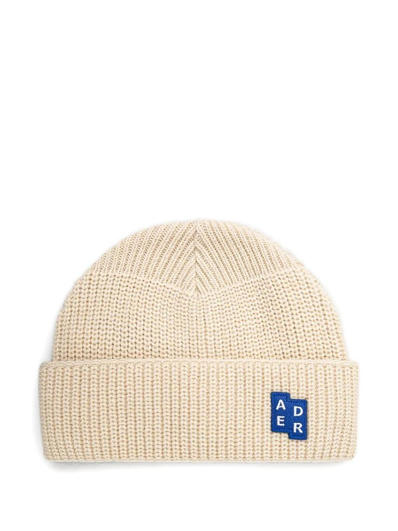 ribbed-knit logo beanie 1