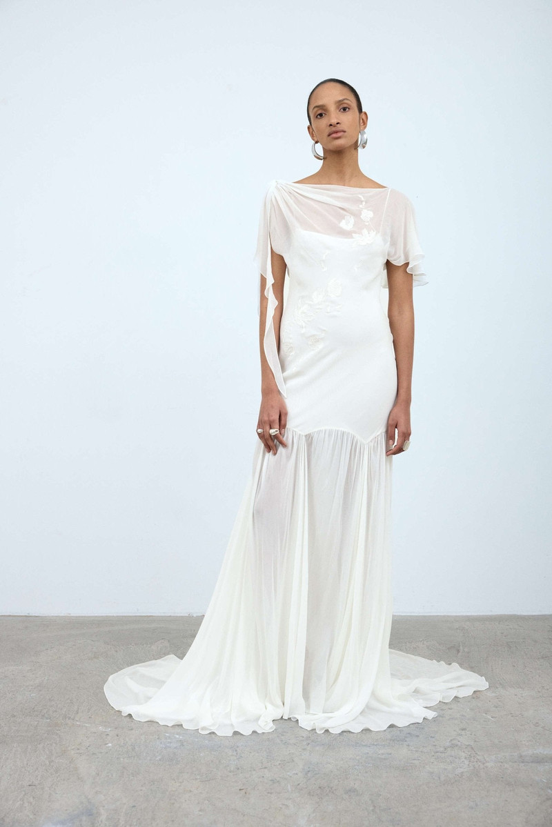 VENITA MAXI DRESS IN IVORY GEORGETTE 4