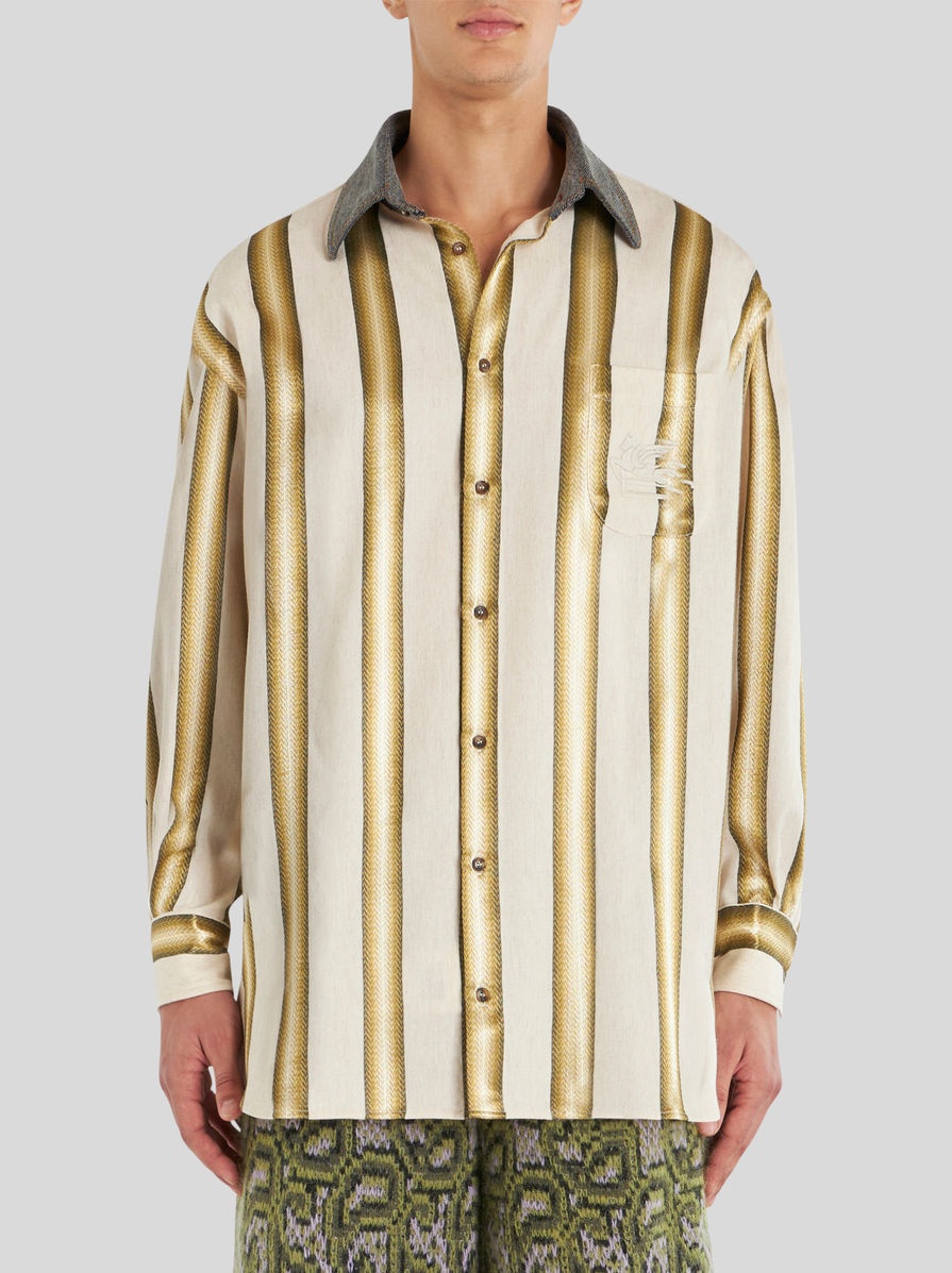NUANCED STRIPED SHIRT WITH PEGASO - 2