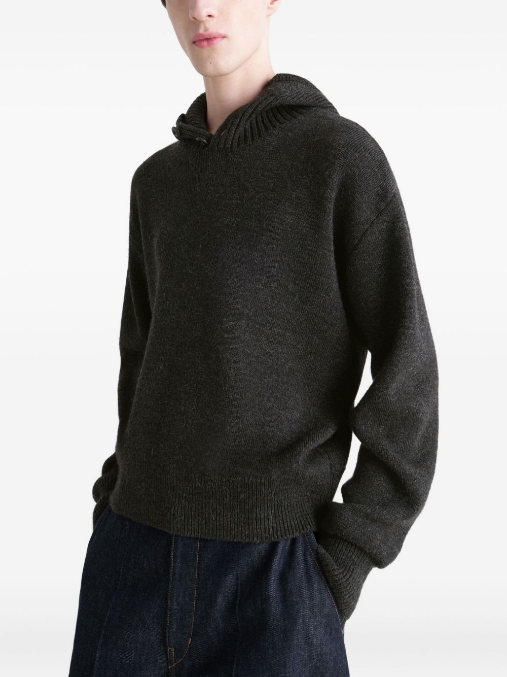 buttoned hooded sweater - 3