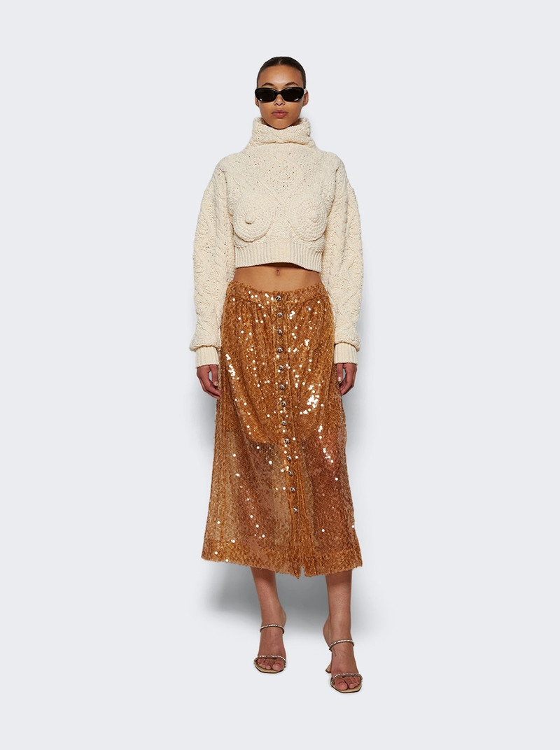 rabanne Sequined Midi Skirt Amber outlook