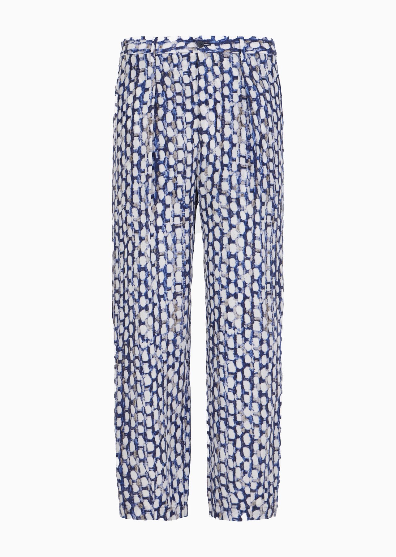 Printed cupro one-pleat trousers - 1