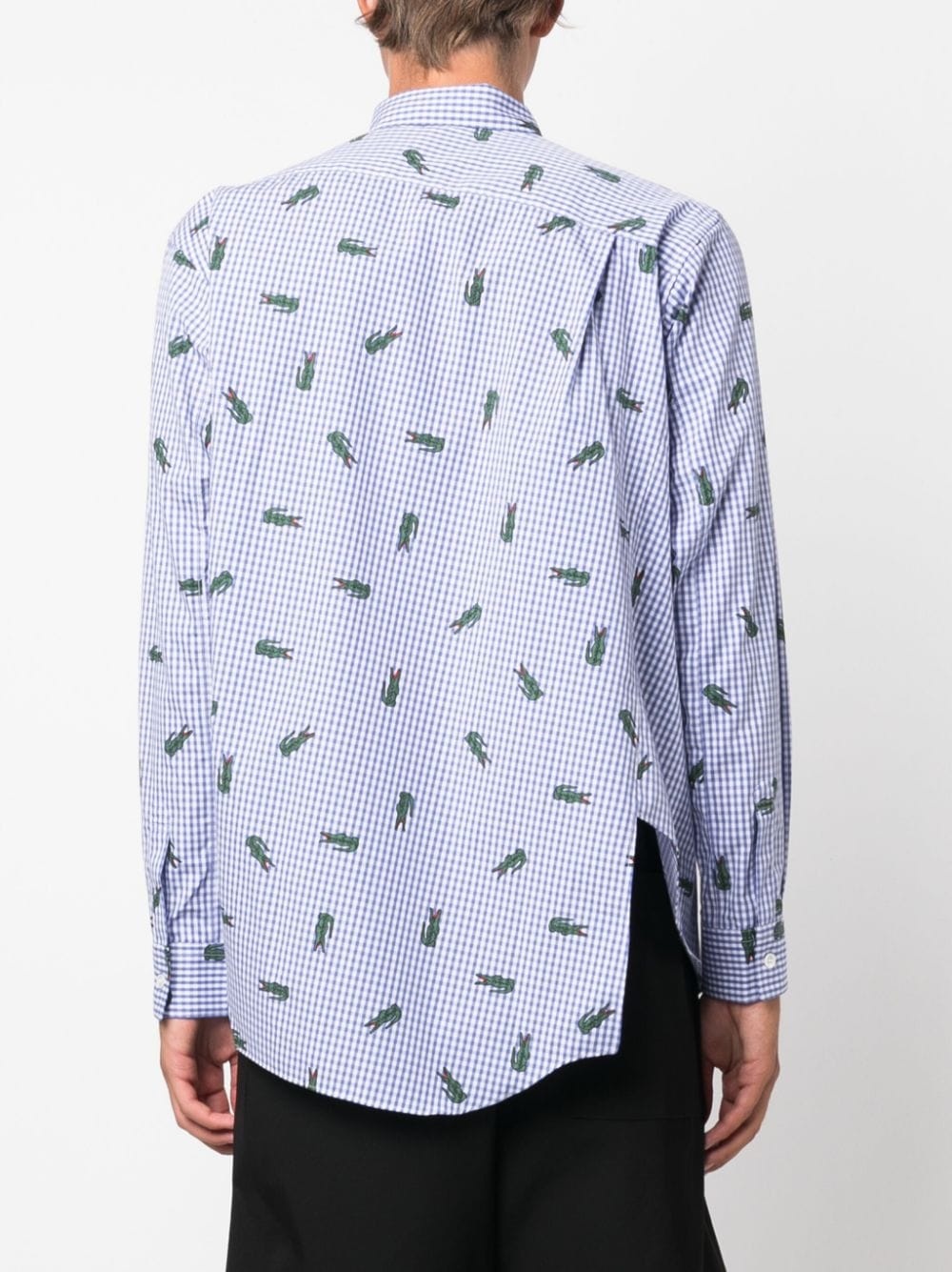 logo-print check-pattern shirt - 4