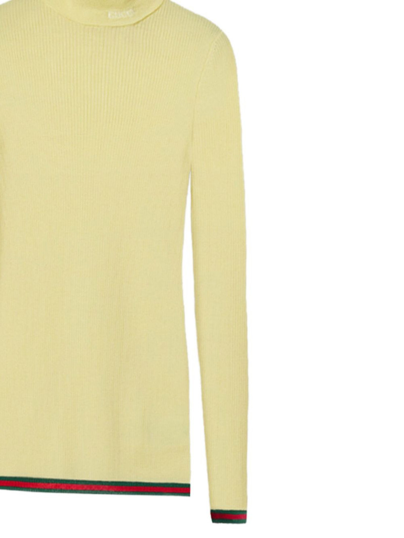 GUCCI ribbed-knit turtleneck top outlook